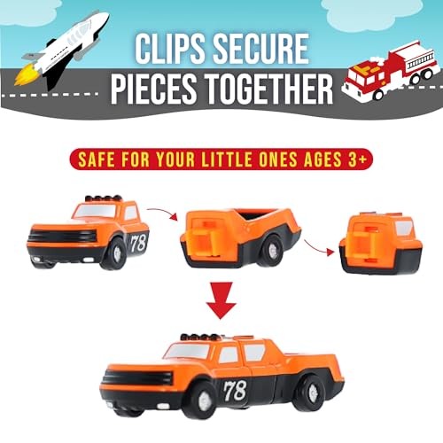 Magnetic Vehicles for Toddlers 1-3, Mini Mix or Match Car Toys, Set of 9 Gift