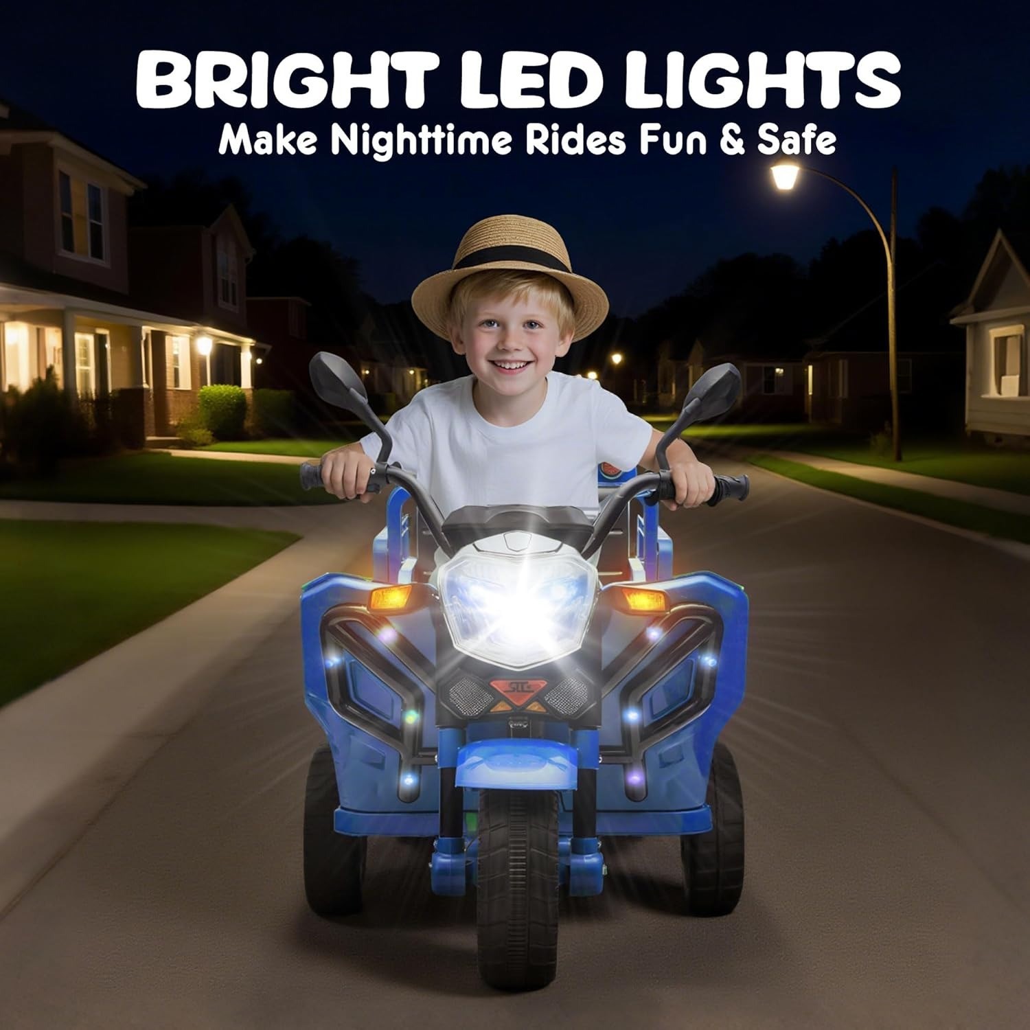 12V Kids Ride on Tractor with Cargo Bed Electric Dump Truck with LED Light Music