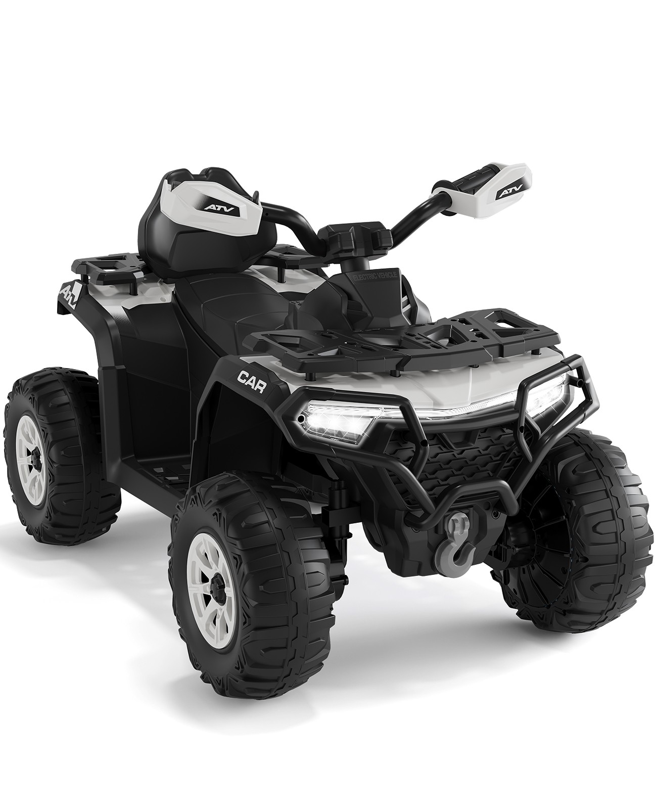 12V Kids ATV Ride On Remote Suspension Bluetooth LED USB Educational LED Flag