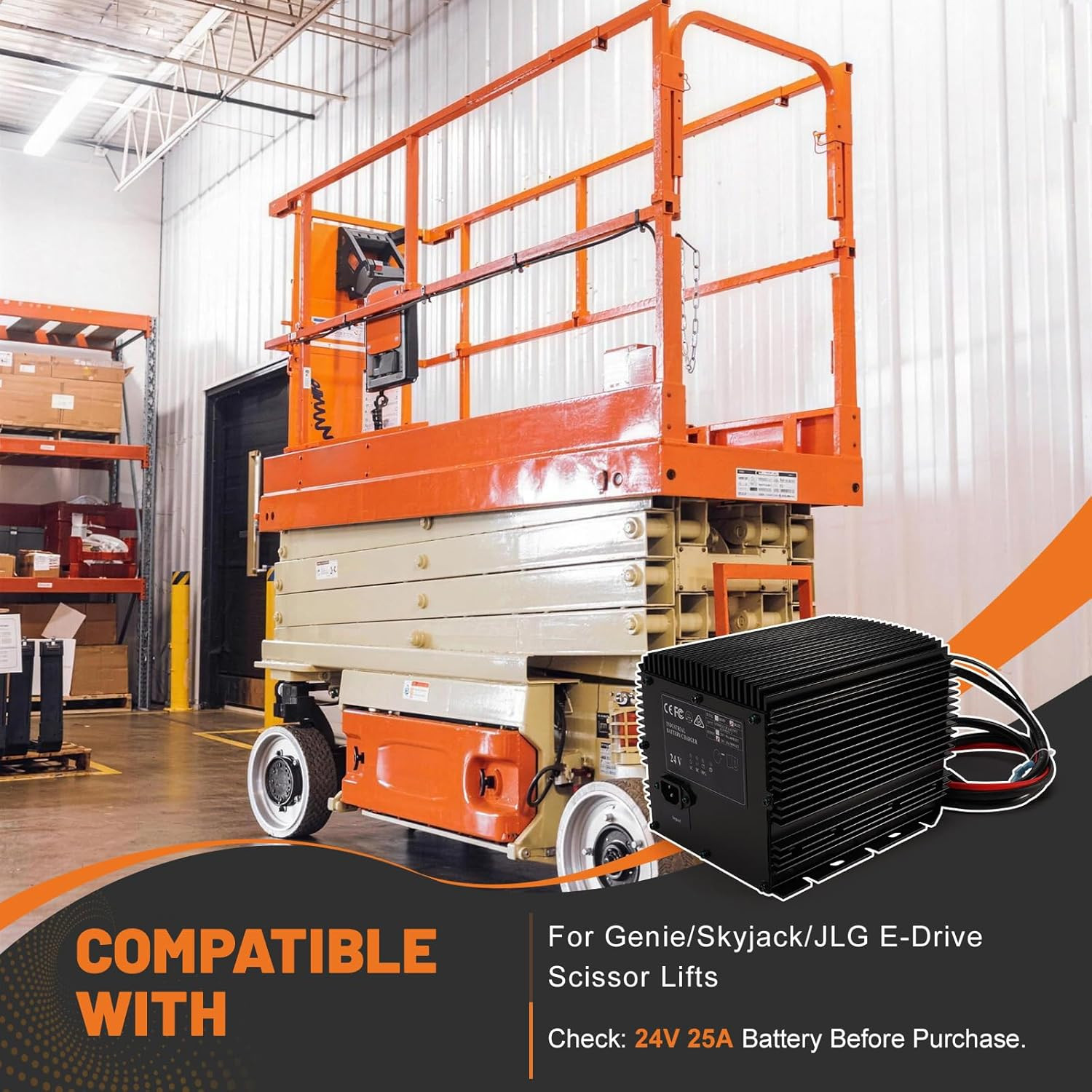 HB600-24B Scissor Lifts Charger 25 Amp 24 Volt Fits for Genie Skyjack JLG Slab S