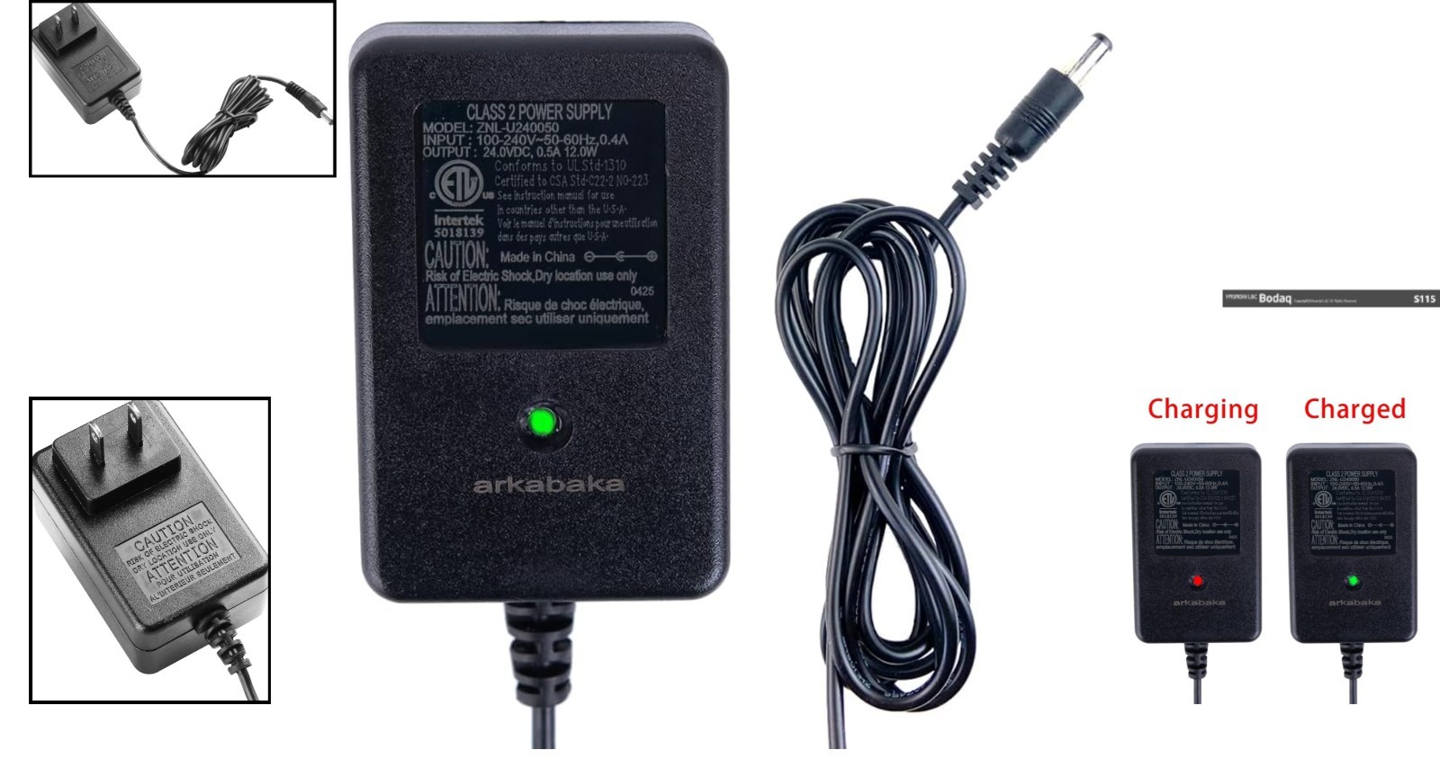 Lightweight 24 Volt Battery Charger for Kids Ride-On Cars with Safety Features