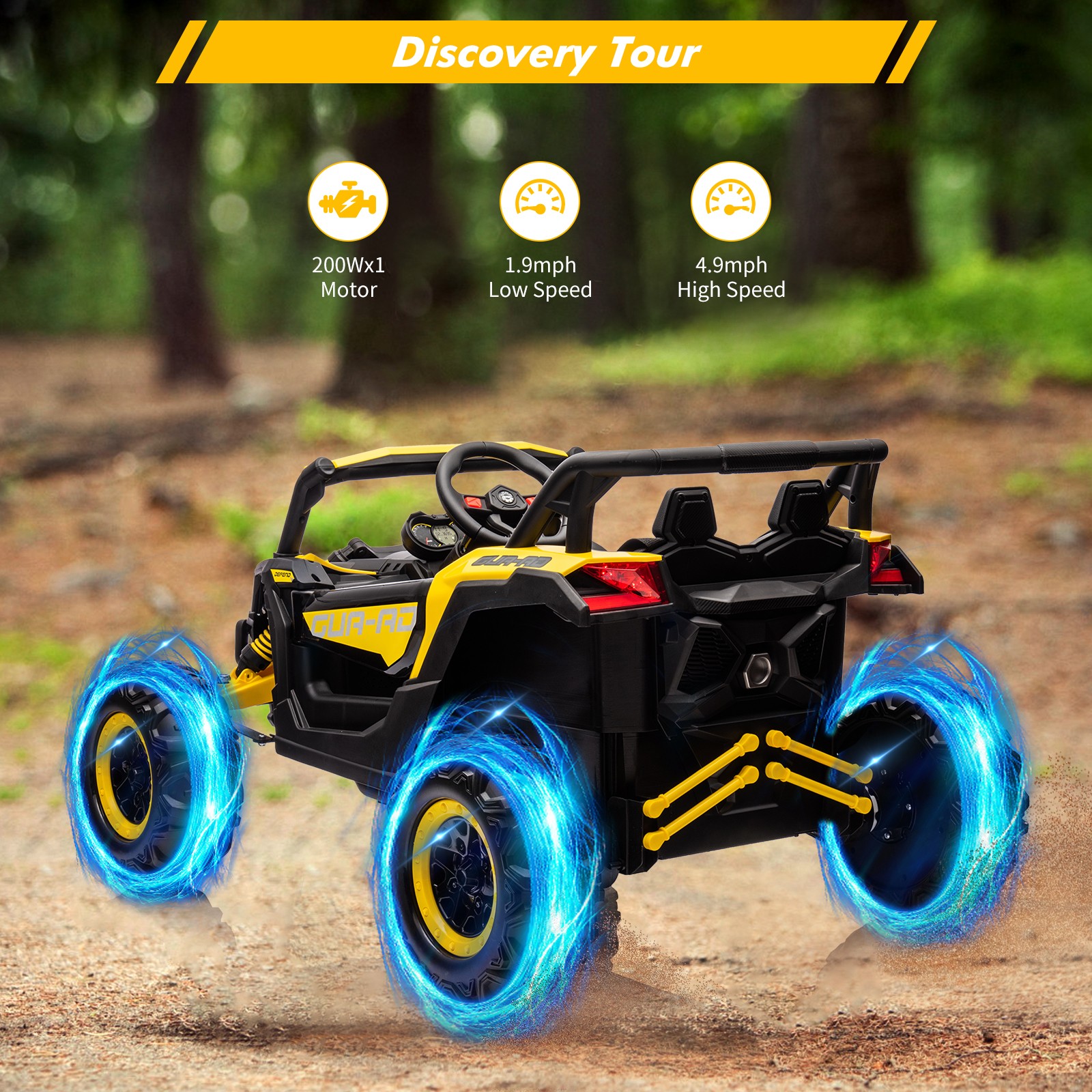 24V 2-Seater Electric Ride-On Car with RC,2 Motors,Toys Gifts for Boys and Girls