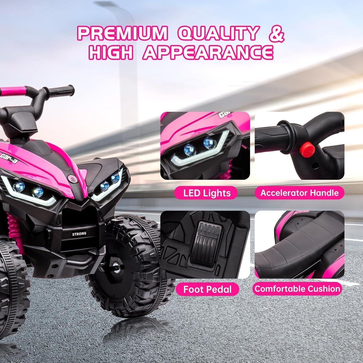 12V Kids Electric ATV Quad Bike Ride-On Car – Battery Powered, Remote Control