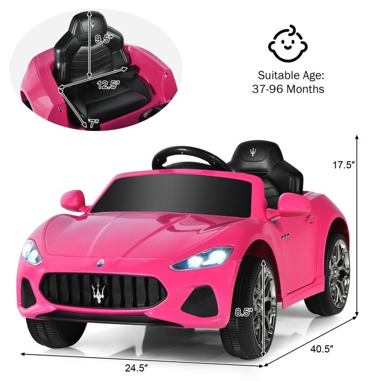 12V Kids Ride On Car Toddler Toy Girls Gift Remote Control w/ Lights Music Pink