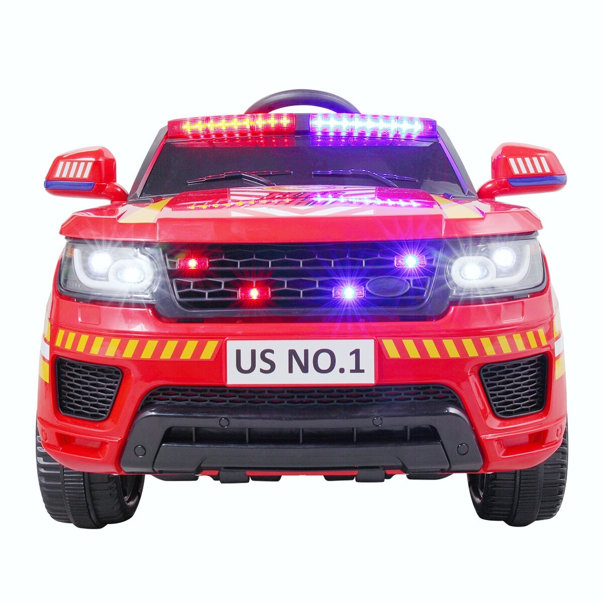 TOBBI 12V Fire Truck Ride on Battery Powered Electric Kids Car w/Remote Control