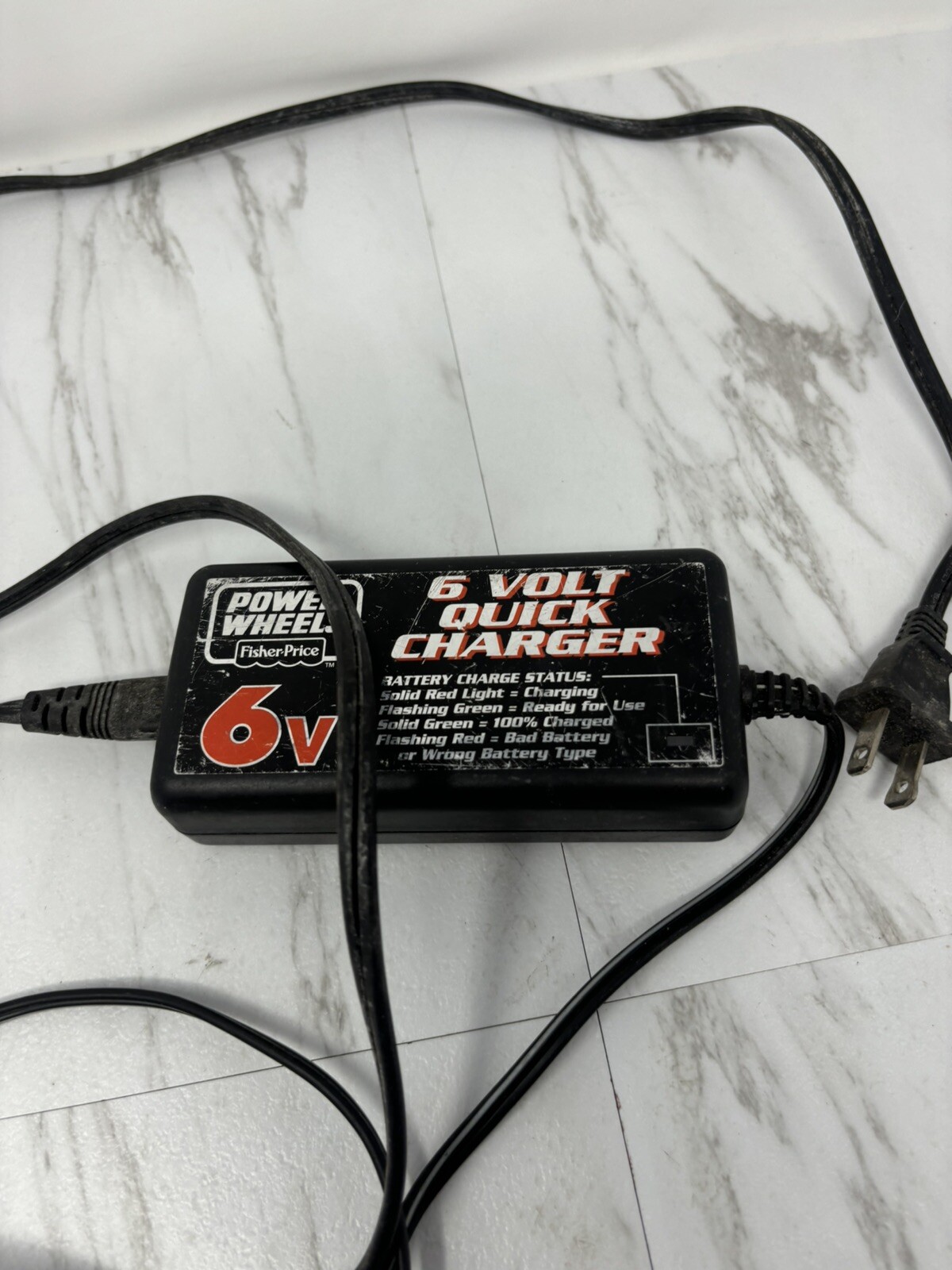 POWER WHEELS FISHER PRICE 6 VOLT QUICK BATTERY 6V 2.5A FAST CHARGER 00801-1484