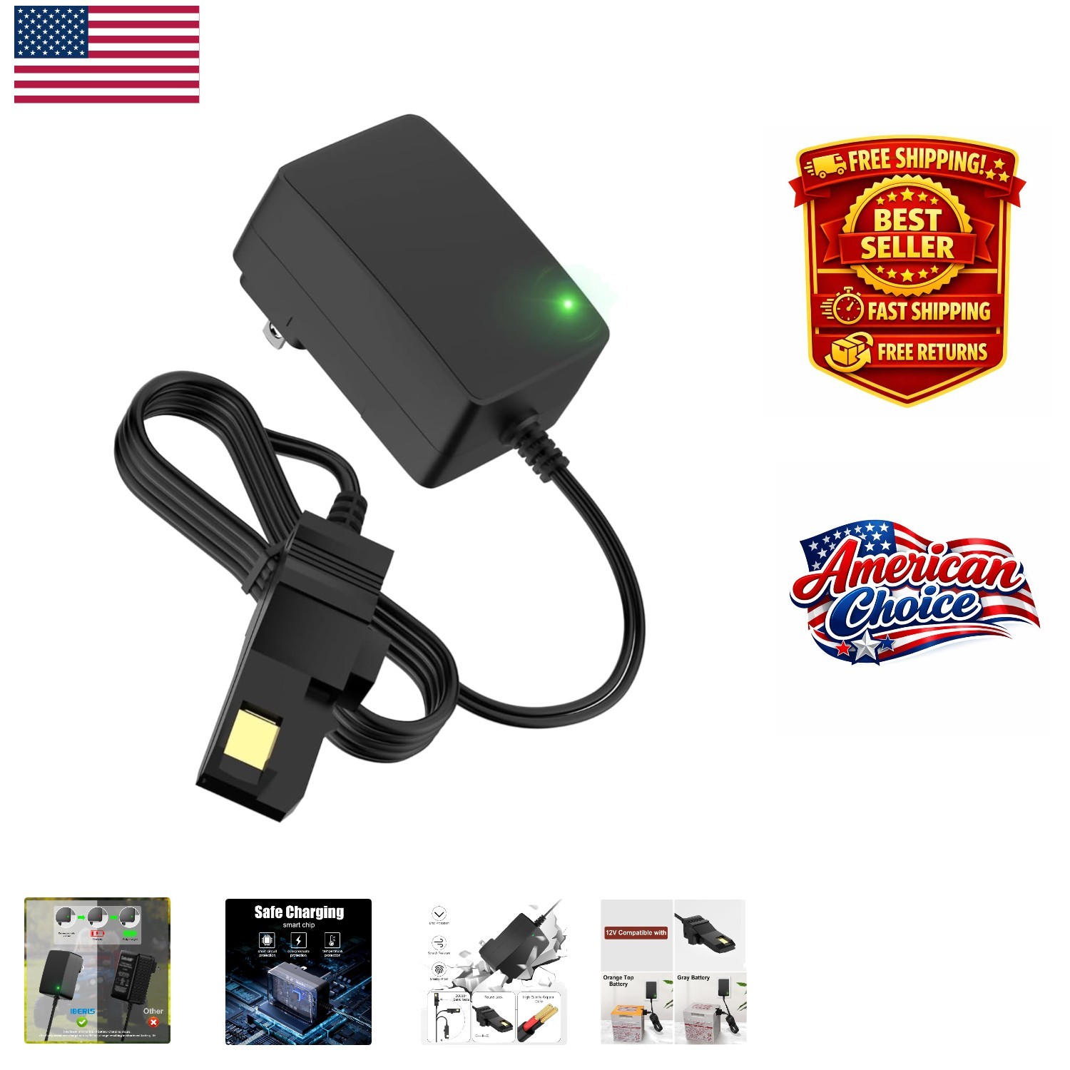 12V Charger for Power Wheels – Safe Replacement for Fisher-Price Ride-Ons