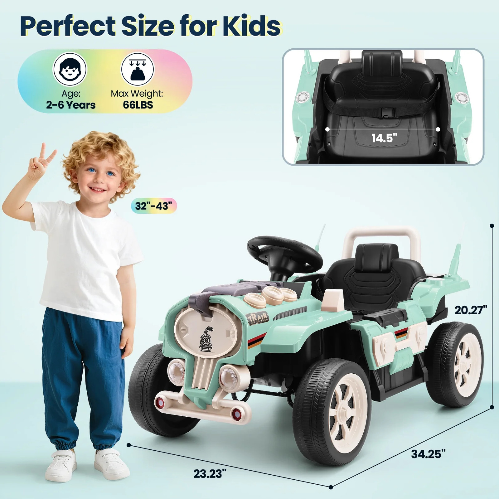 Ride on Train for Toddlers with Remote Control, Ride on Toys for Kids Ages 2-6,