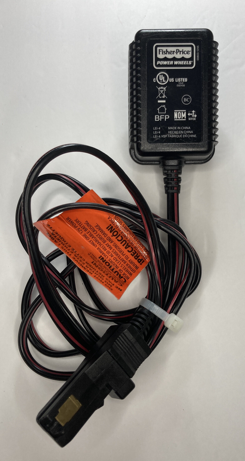 Fisher Price 00801-1778 Power Wheels 12V 1A Adapter Charger Cord, OEM