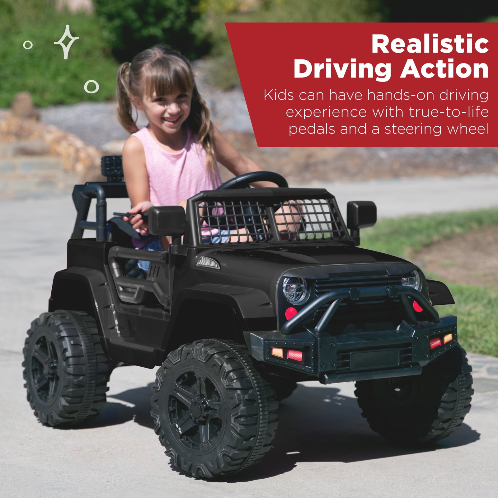 Kids Ride On Car Toy Electric 12V Battery Jeep USB Bluetooth Remote Control