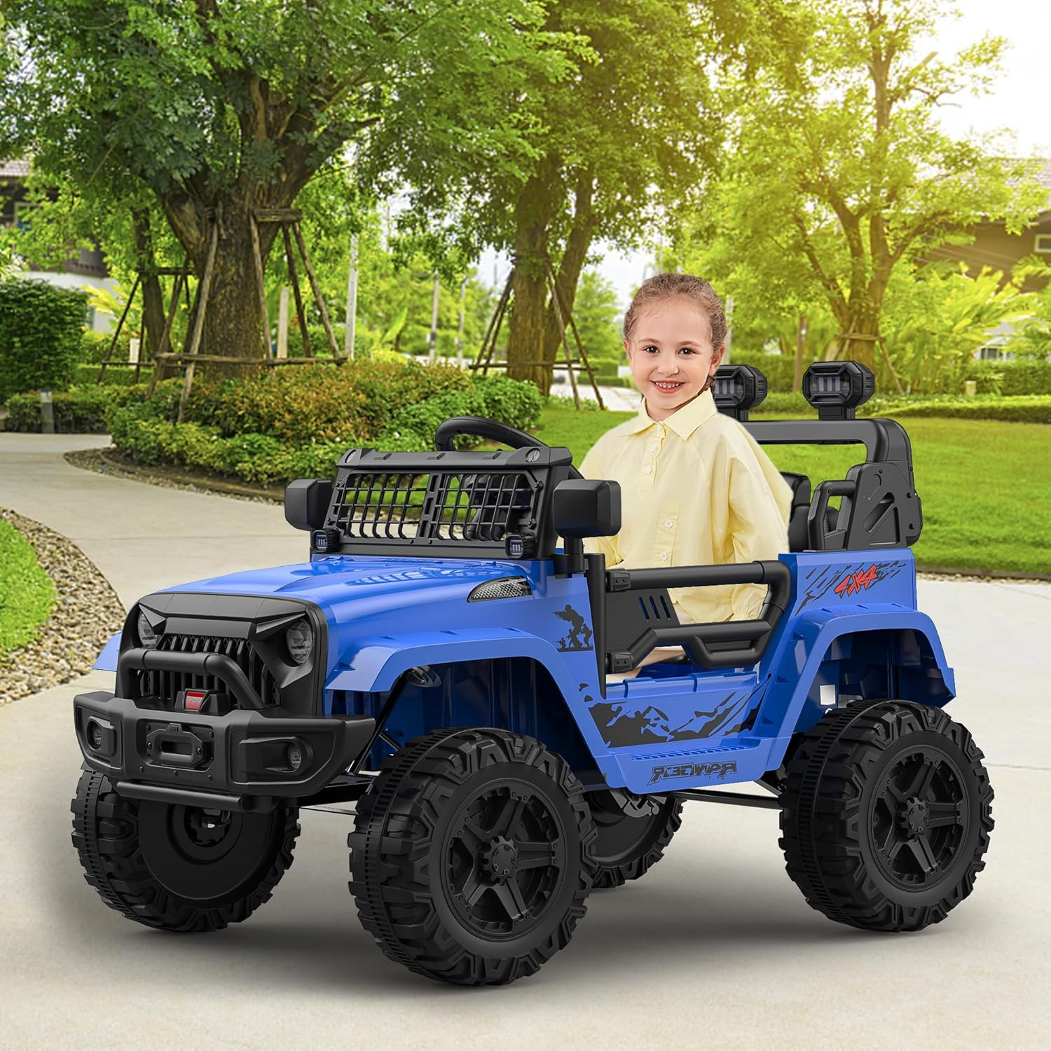 Remote Control Kids Ride on Truck 12V – Electric Car for Toddlers 3-8 Years, 65L