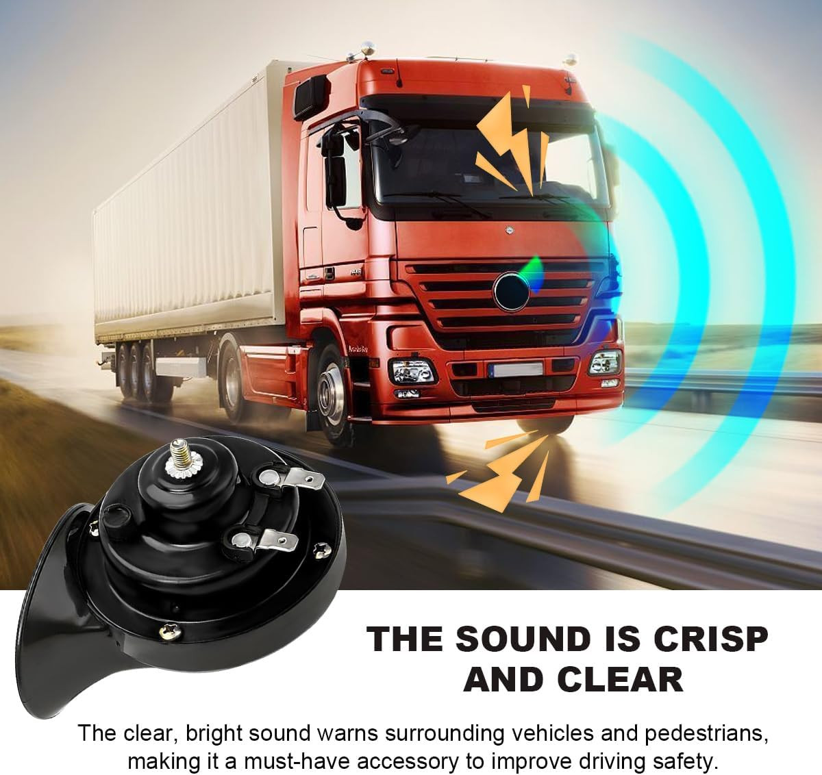 Super Loud Car Snail Horns, 12V 300DB Durable Car Horn Kit, High Low Tone Univer