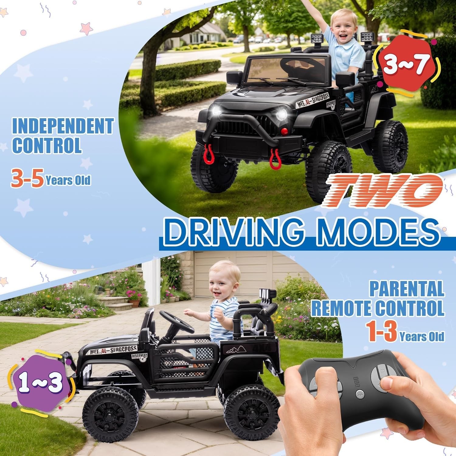 24V Kids Ride on Toy Electric Car Battery Power 4 Wheels Jeep w/ Remote LED MP3