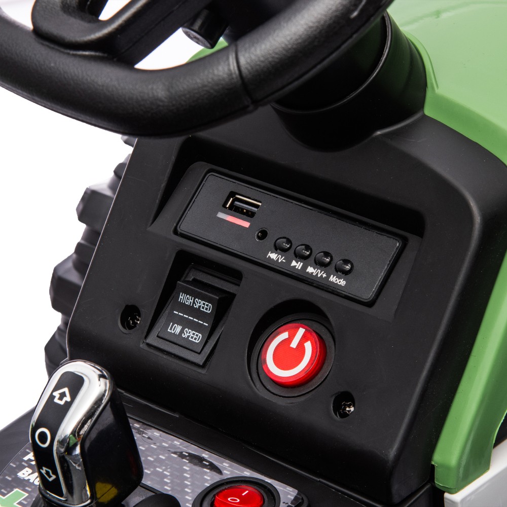 Kids Ride On Tractor w/Trailer 24V Battery Powered Electric Vehicle Toys Remote
