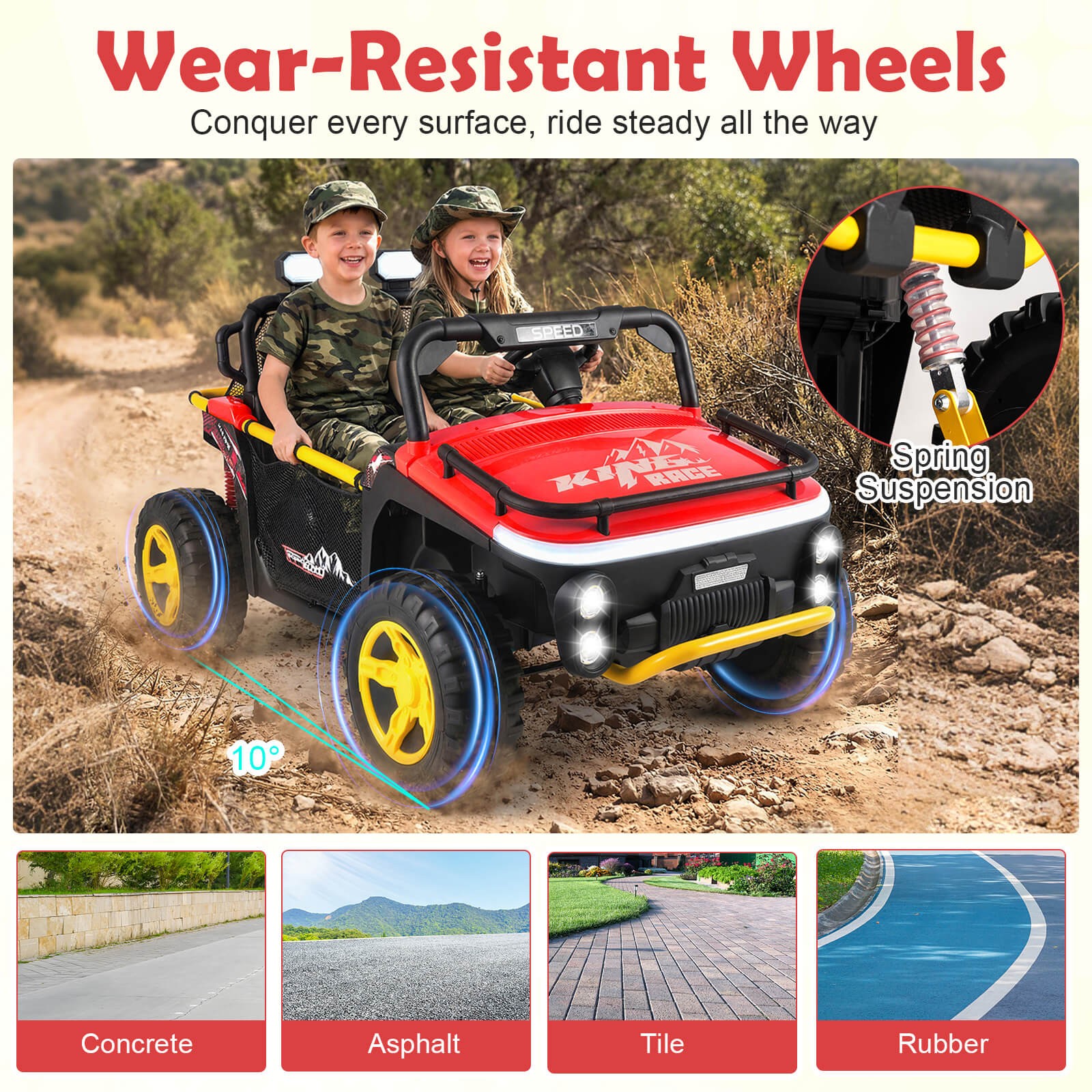 24V Ride on Toy for Big Kid’s 2 Seater Ride on UTV Truck Car w/ Remote Control