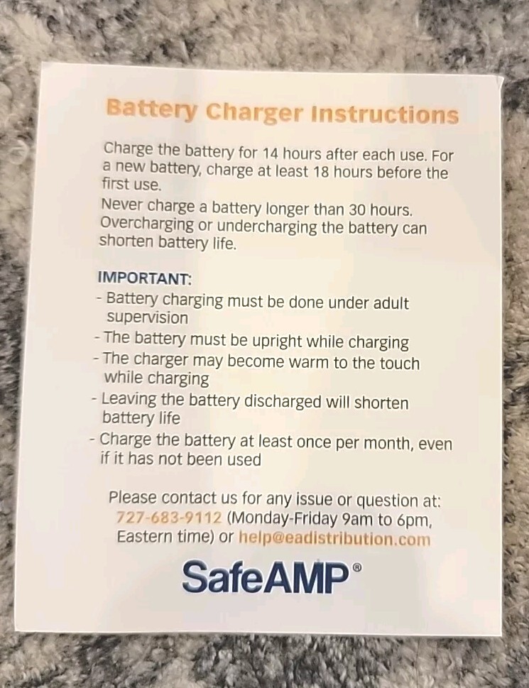 12-Volt Charger Power Wheels Sa-Cpw12 fisher-price Safe Amp New
