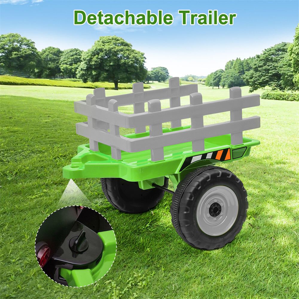 12VElectric Kids Ride On Tractor Battery-Powered w/Trailer &Remote Control Gifts