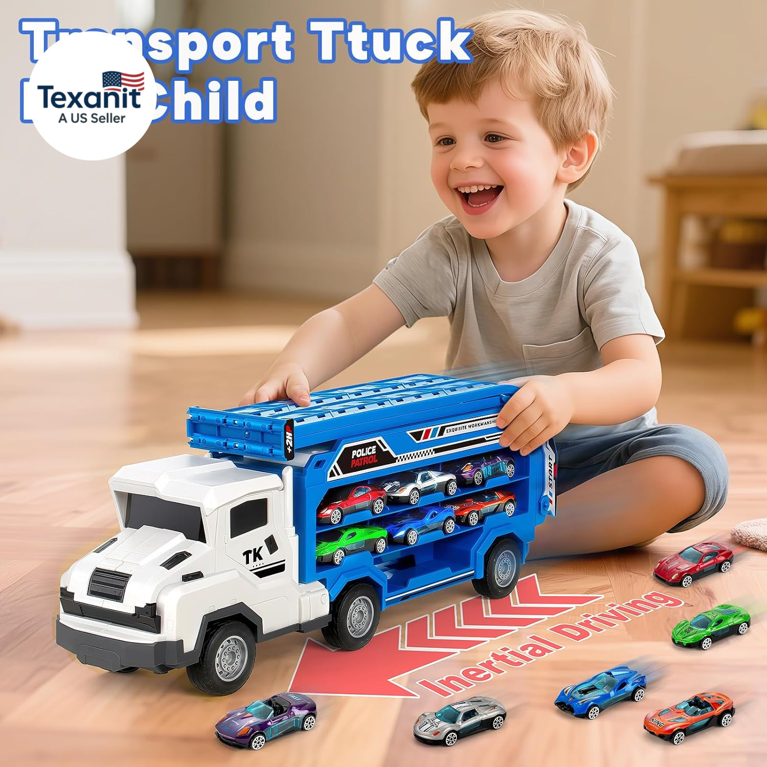 Truck Car Toys for 3, 4, 5, 6 Years Old Boys Girls, 25 in Race Track Truck Toys,