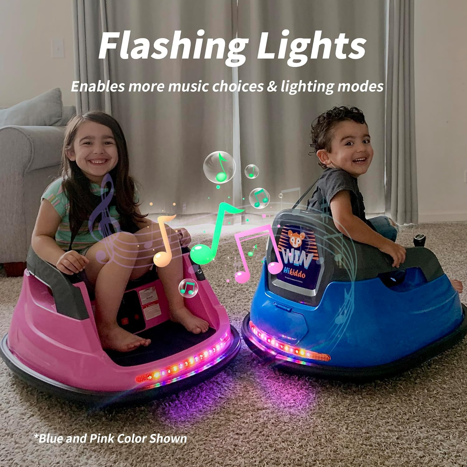 Hikido 12V Baby Bumper Car, Electric Kids Bumper Car for Toddlers 1.5-5 W/Remote
