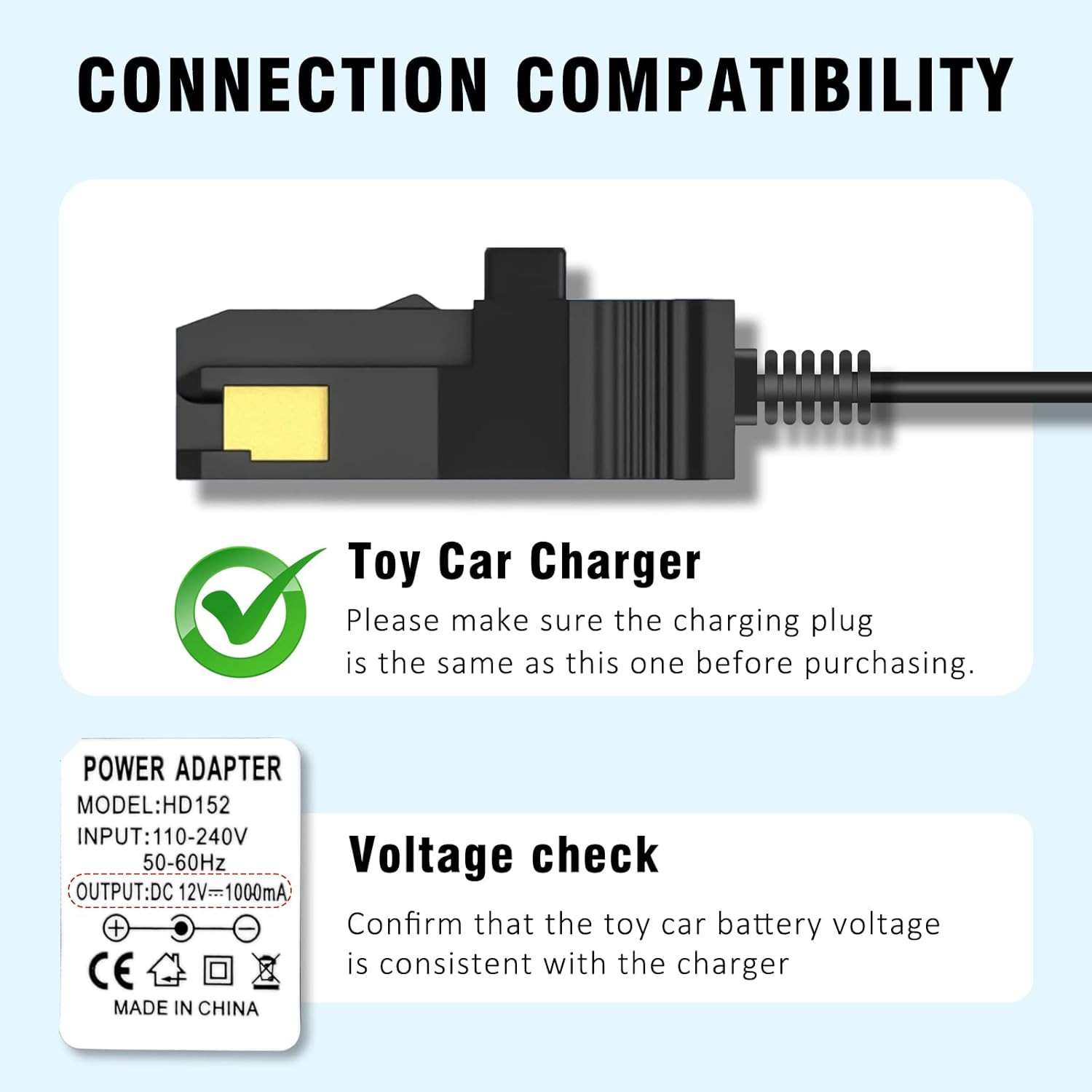 12V Battery Charger for All Power Wheels Gray and Orange Top Battery 12 Volt Cha