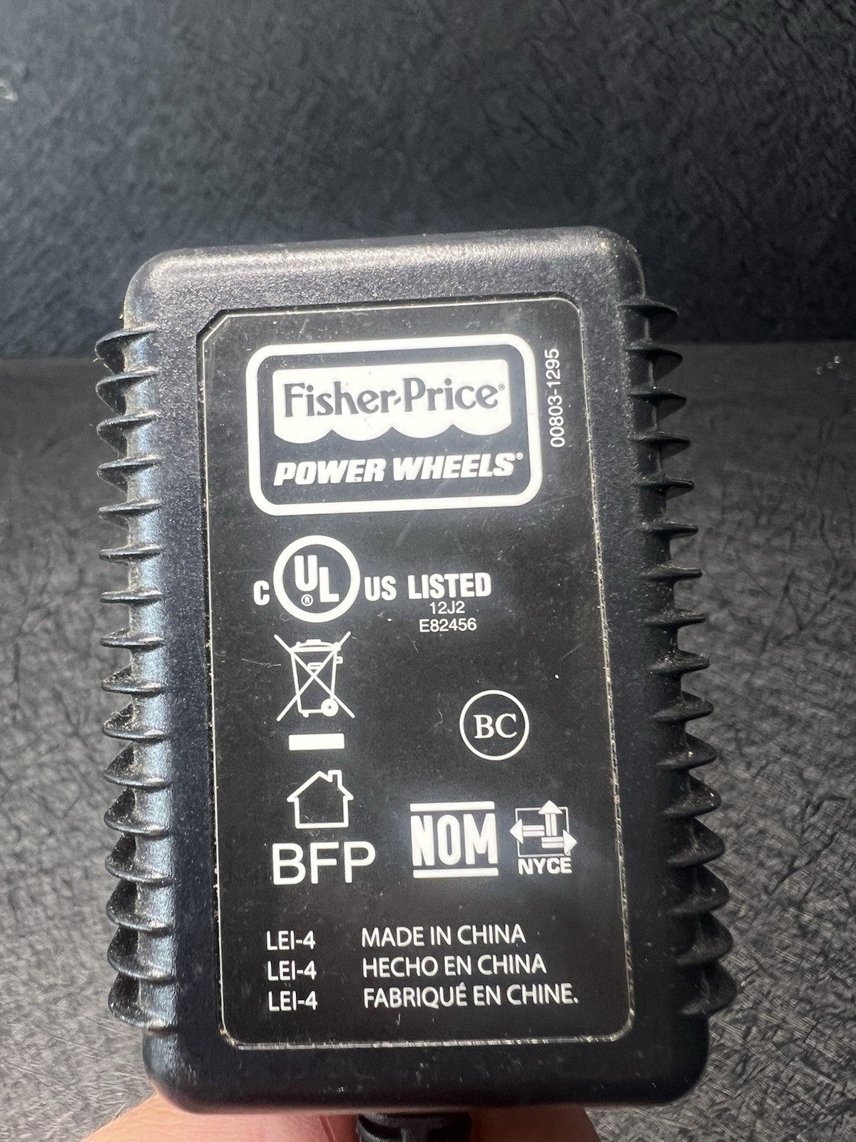 Fisher Price OEM Power Wheels 12V 1.0 AMP Battery Charger Wall Plug 00801-1781