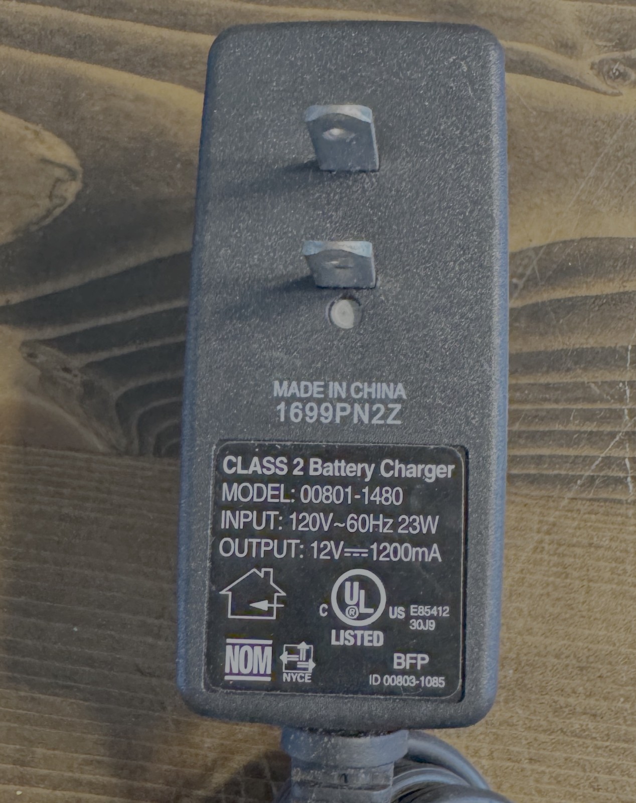 Power Wheels 00801-1480 12V Battery Charger Cord Genuine Fisher Price Original