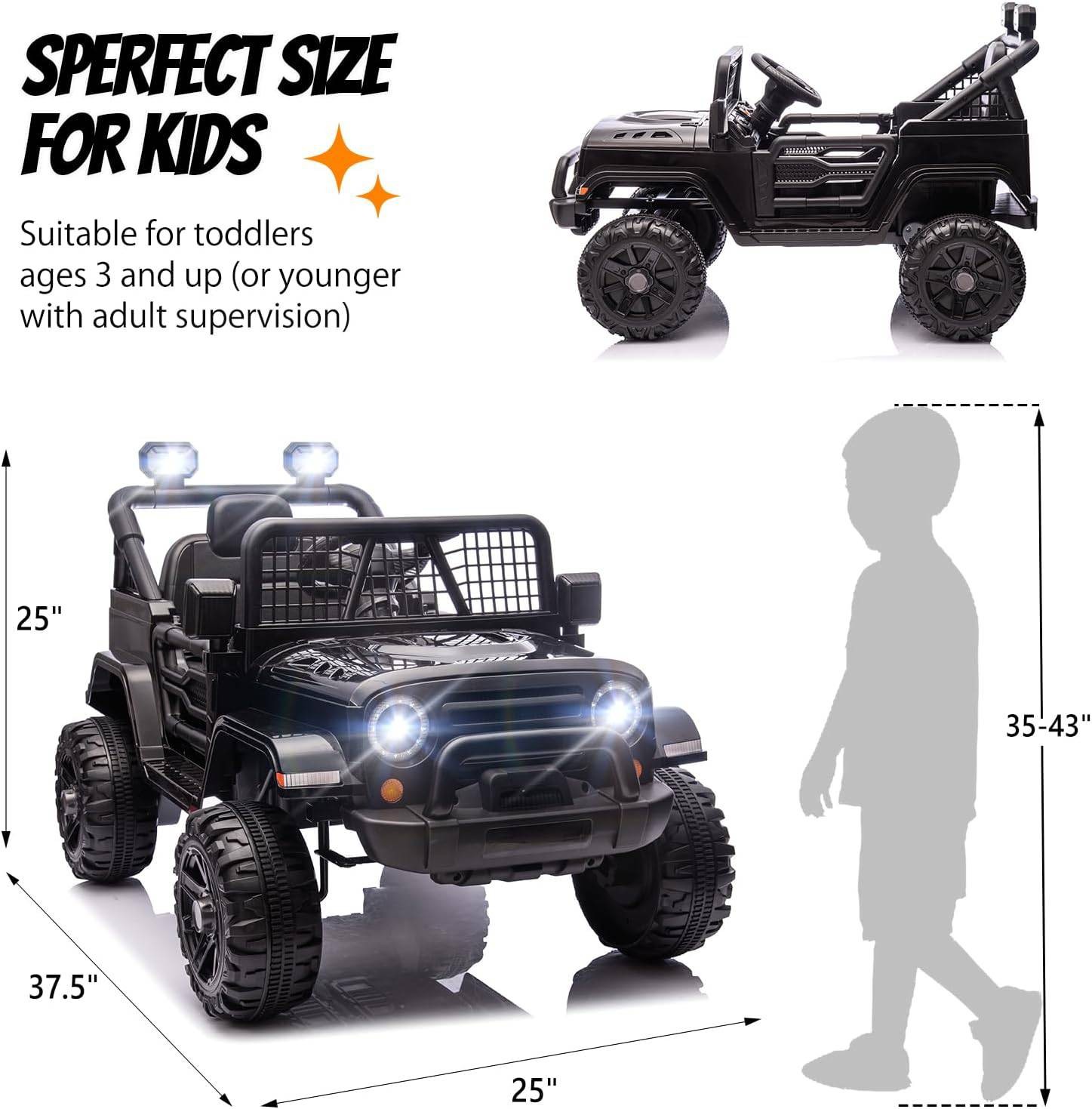 12V Kids Ride on Truck with Remote ,Battery Powered Kids Car, Electric Play Car