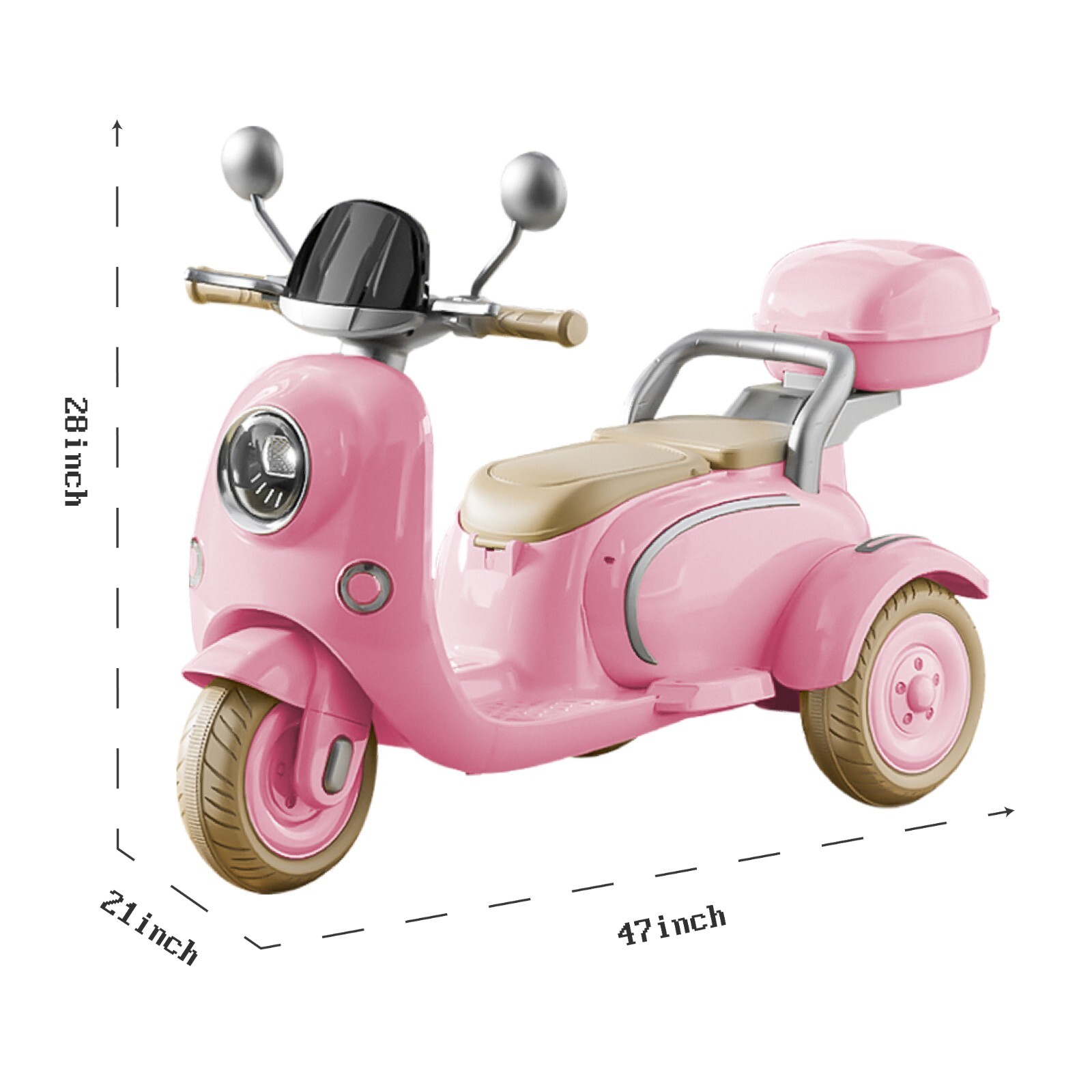 Pink 12v Kids Ride On Motorcycle Girl Moped Battery Electric Motorbike with LED
