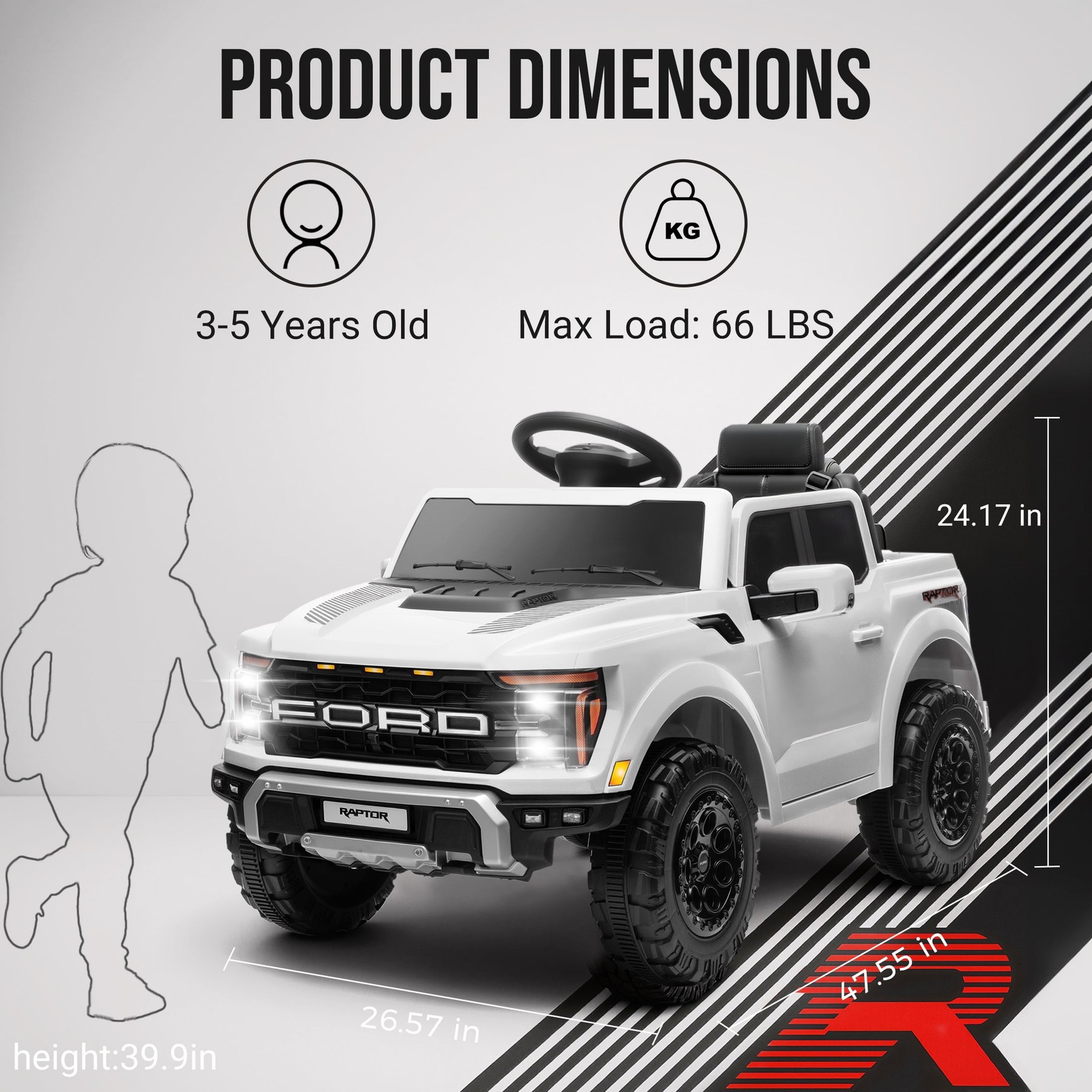 Ford F150 12V Ride On Toy Car Raptor Electric Powered Truck Remote Control