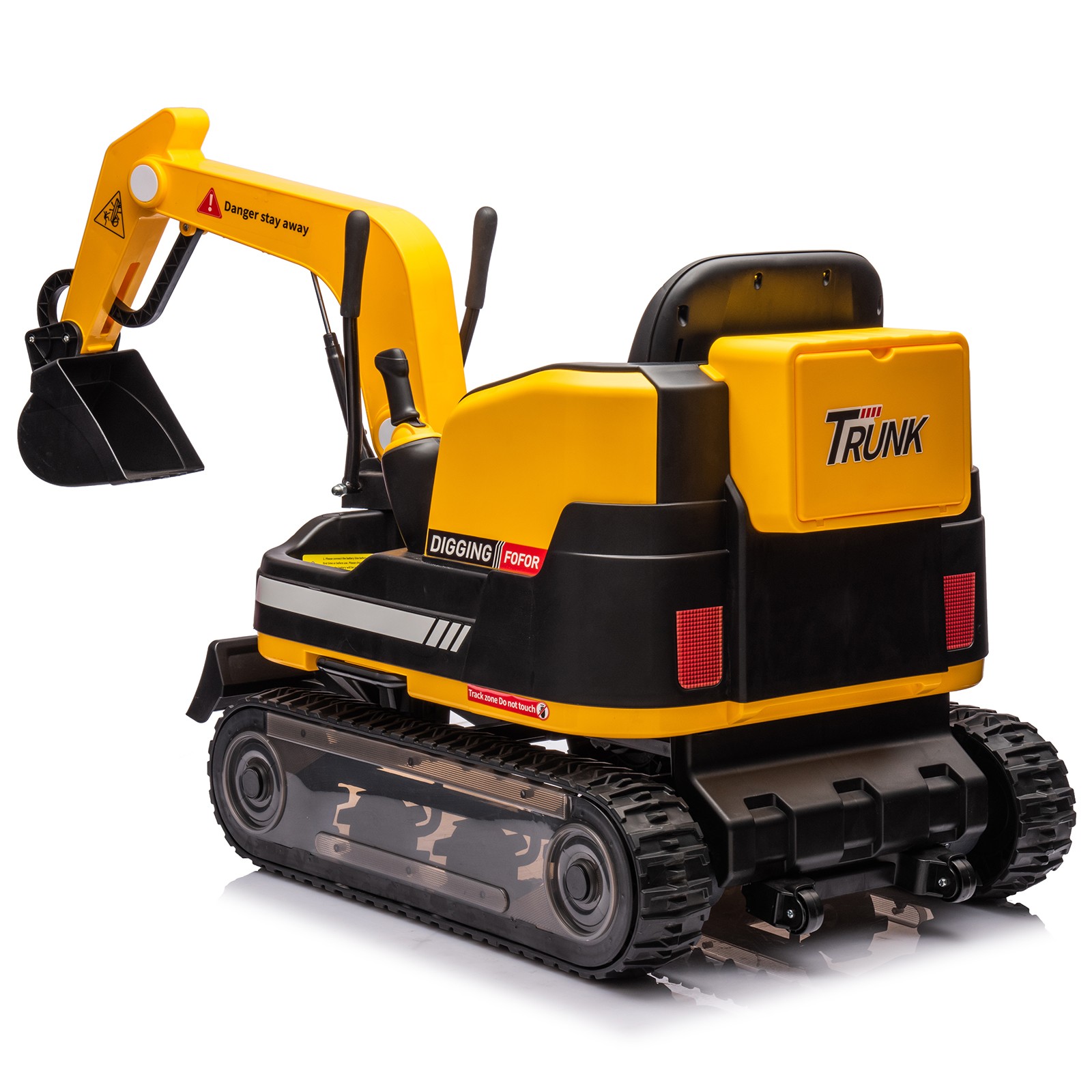 2 IN 1 Electric 12V Battery 360° Kids Ride On Excavator Bulldozer Remote Yellow