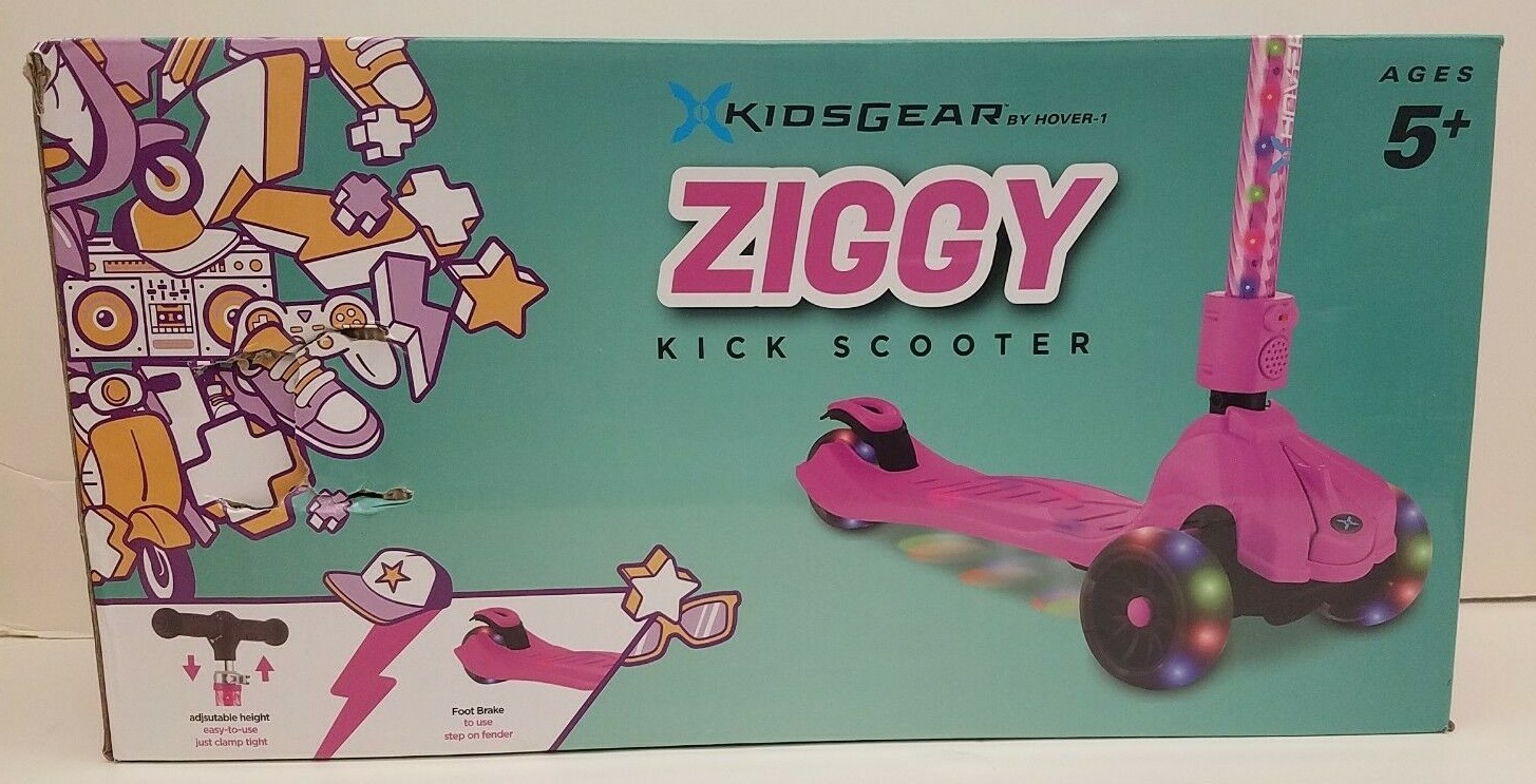NEW HOVER-1 ZIGGY LED KidKick Scooter Folding Portable Lightweight FREE SHIPPING