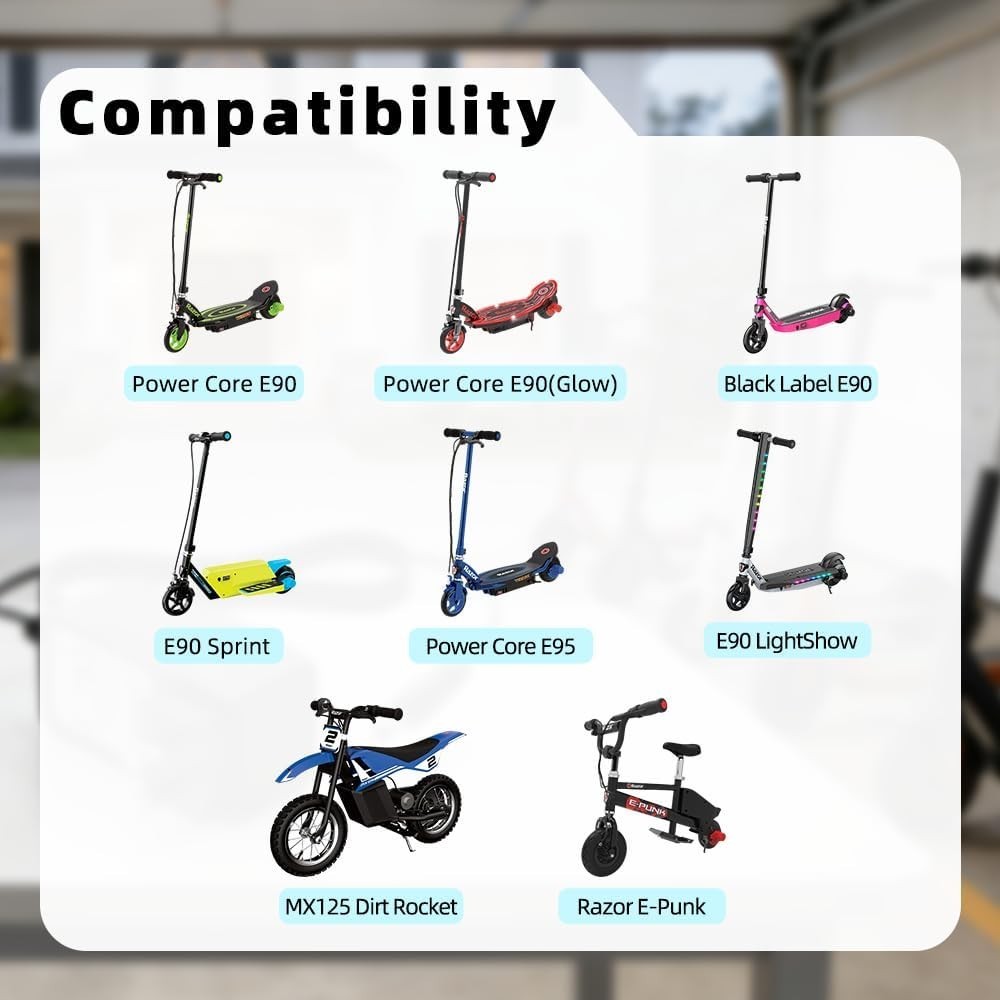 12V Battery Charge for Kid Ride On Toys Compatible with Razor Power Core E90 …