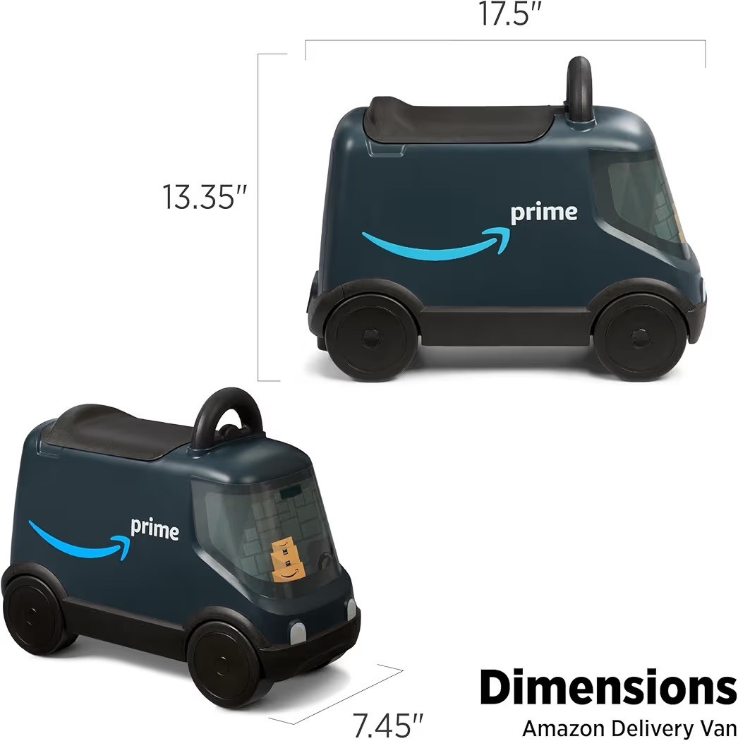 Amazon Delivery Van Ride on Toy for Kids, Blue Toddler Ride on Toy for Ages 2+