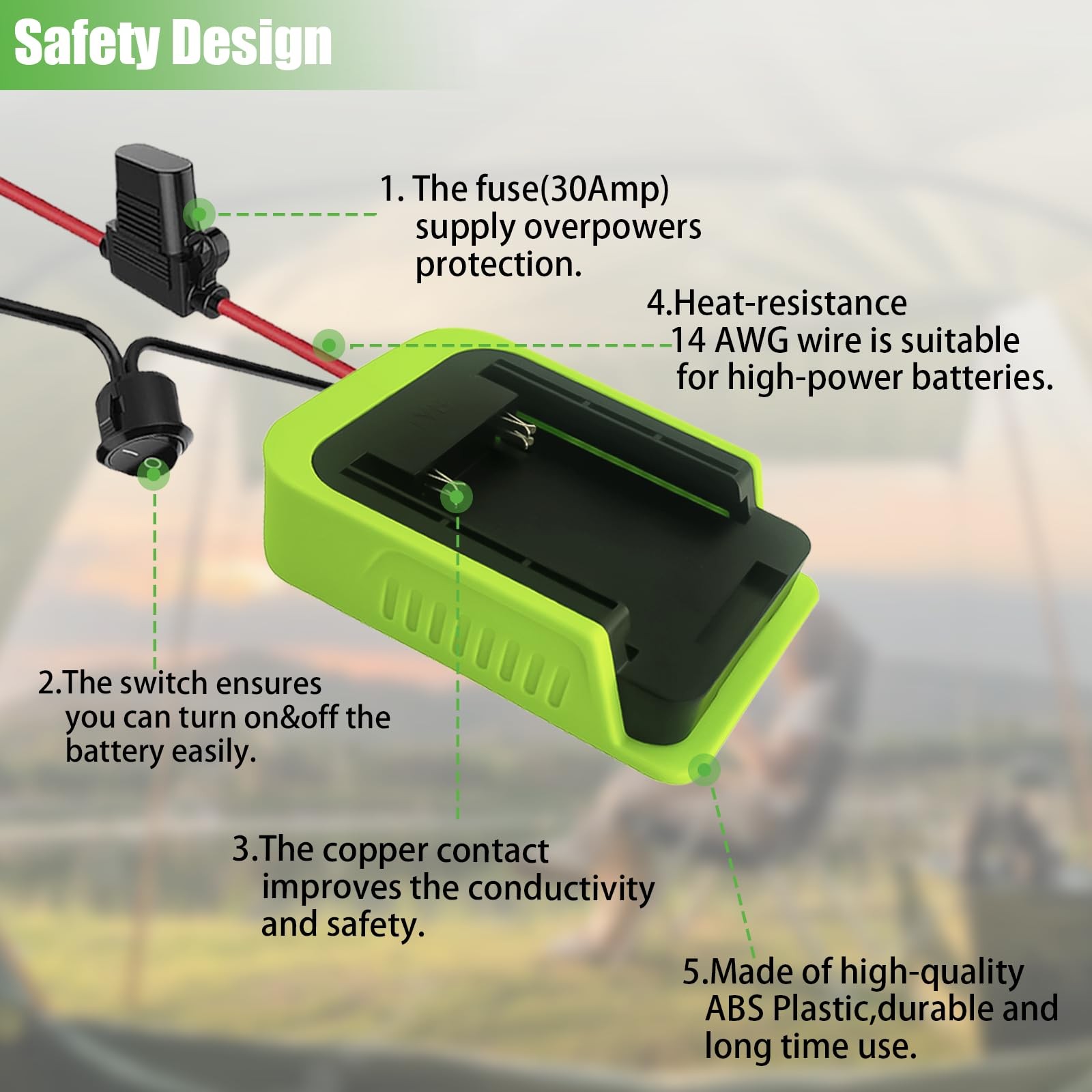 2-Pack Power Wheels Adapter for Ryobi 40V Battery — 14 AWG Power Converter Ki…