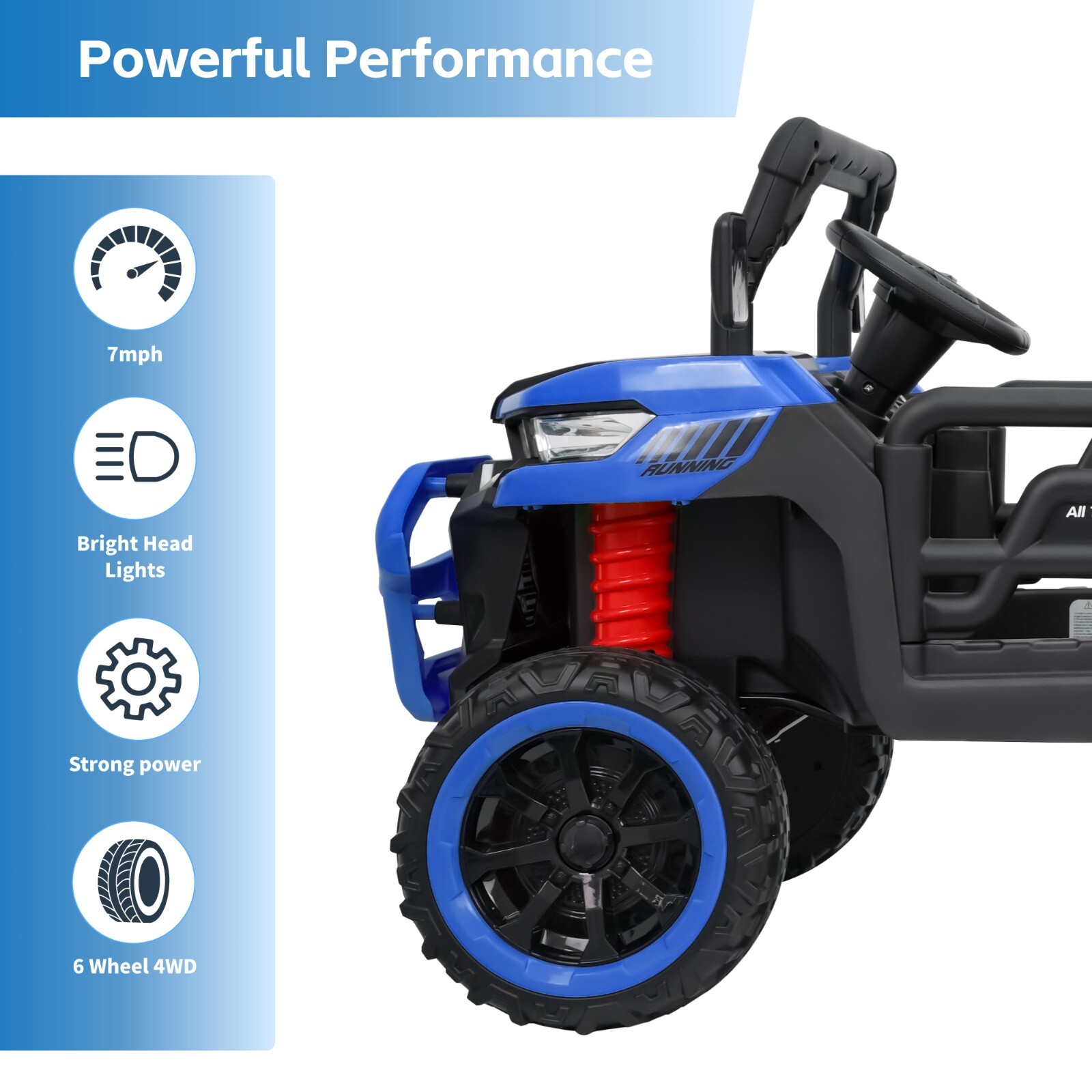 24V Kids Ride on Toy 2 Seater Electric Dump Car 6 Wheeler 6mph Truck with Remote