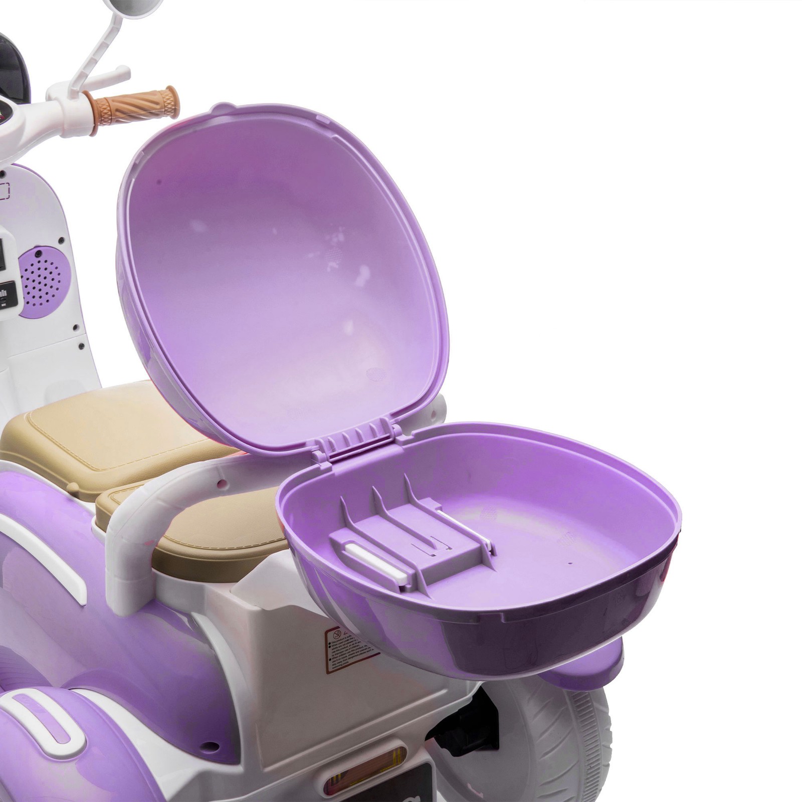 12V Two Motors Kids Ride On Level Up Two-seater 3 Wheel Toy for Kids 3-6 Purple