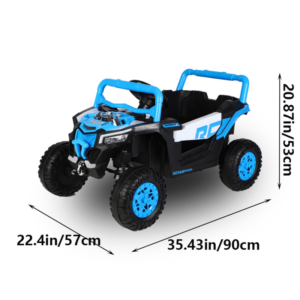 12V Kids Electric Ride On Car Blue 2.4G Remote Control Manual Drive Swing Toy