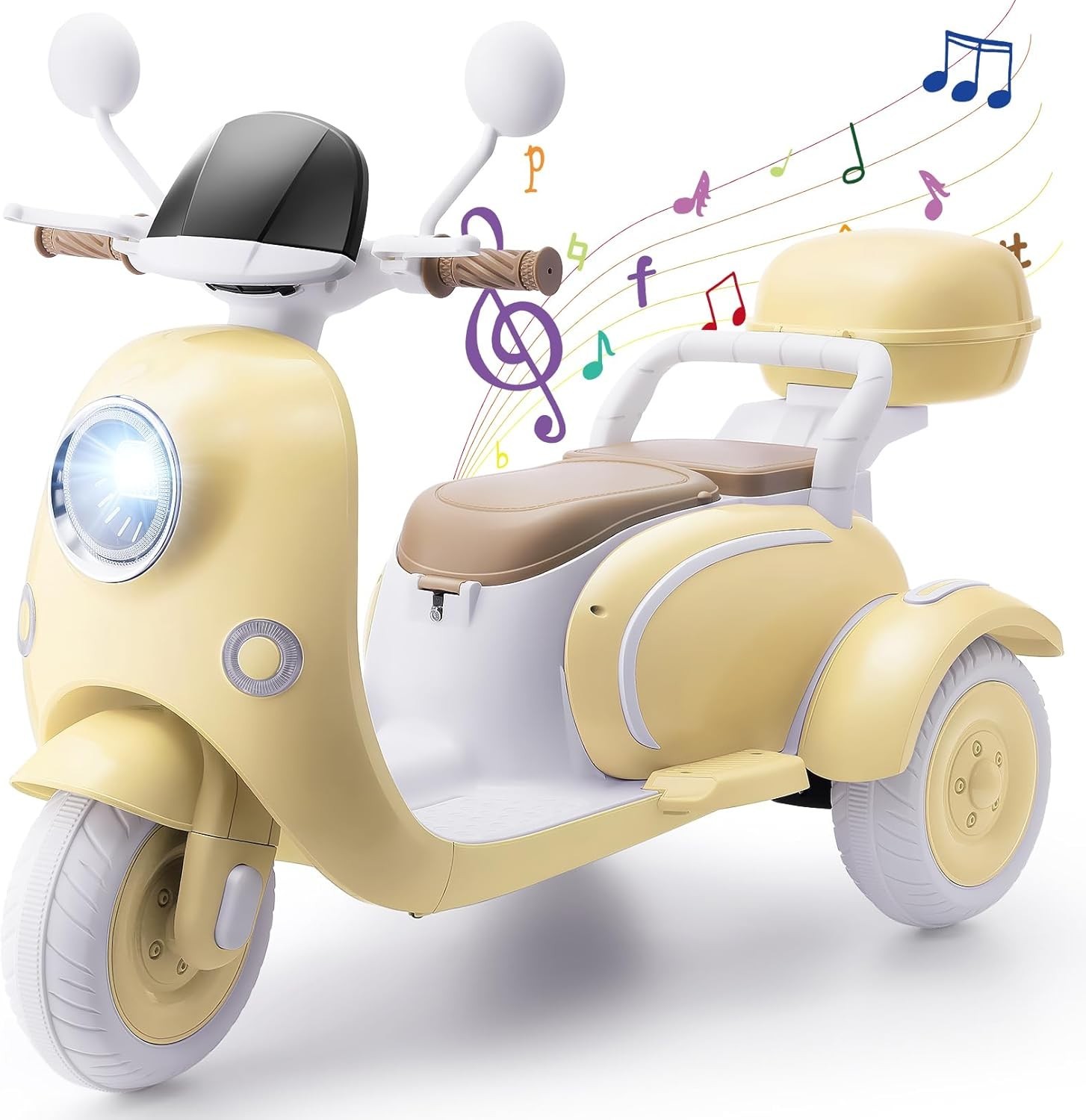 2 Seater Kids Electric Motorcycle 3 Wheels Moped 12V Dual Motor Ideal Kids Gift!