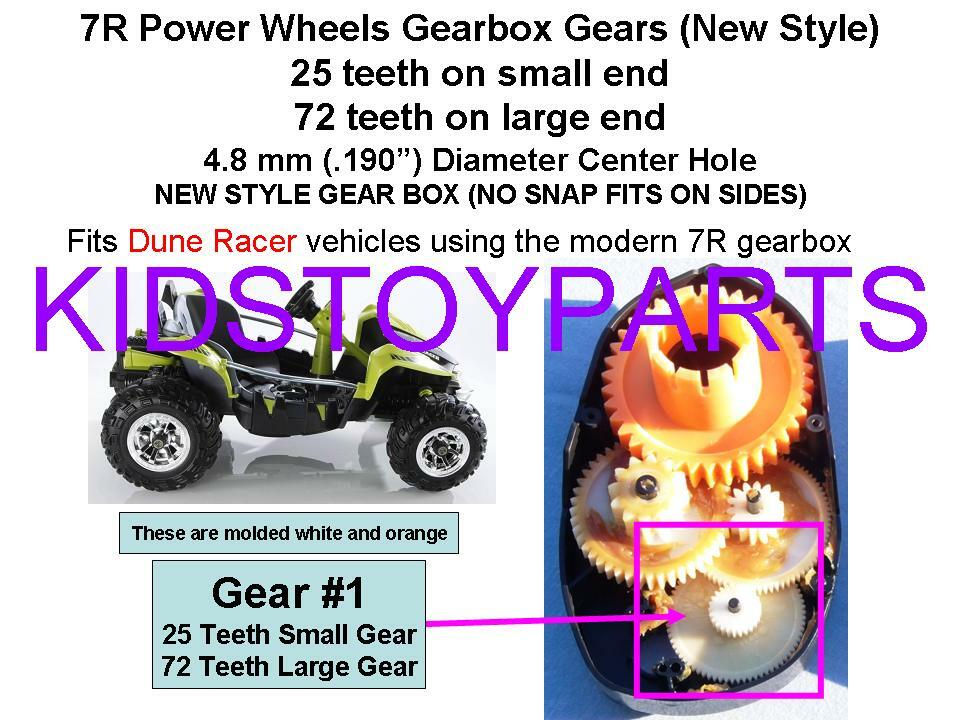 4x Gear #1 ALSO FITS Power Wheels ALL #7R GEARs 25/72 teeth Racer Pack