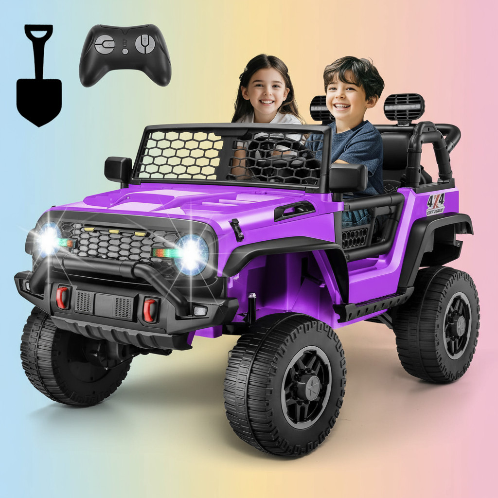 2 Seater Ride on Car w/Remote Control 24V 4WD/2WD Switchable 4x100W Motors Gift-