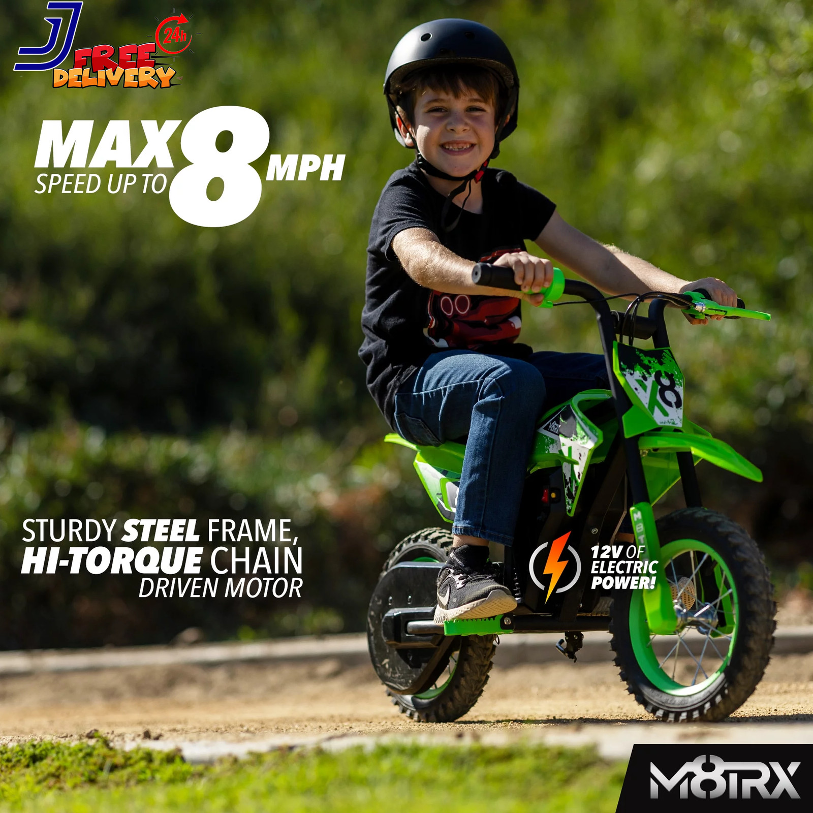 12V Mini Electric Child Dirt Bike Battery Powered Toy Motorcycle Kids Ride On