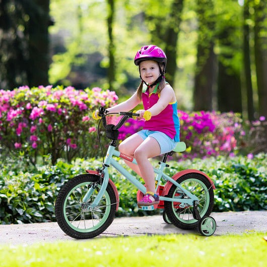 Kids Bike with Adjustable Handlebar and Saddle Blue-14 inches – Color: Blue – Si