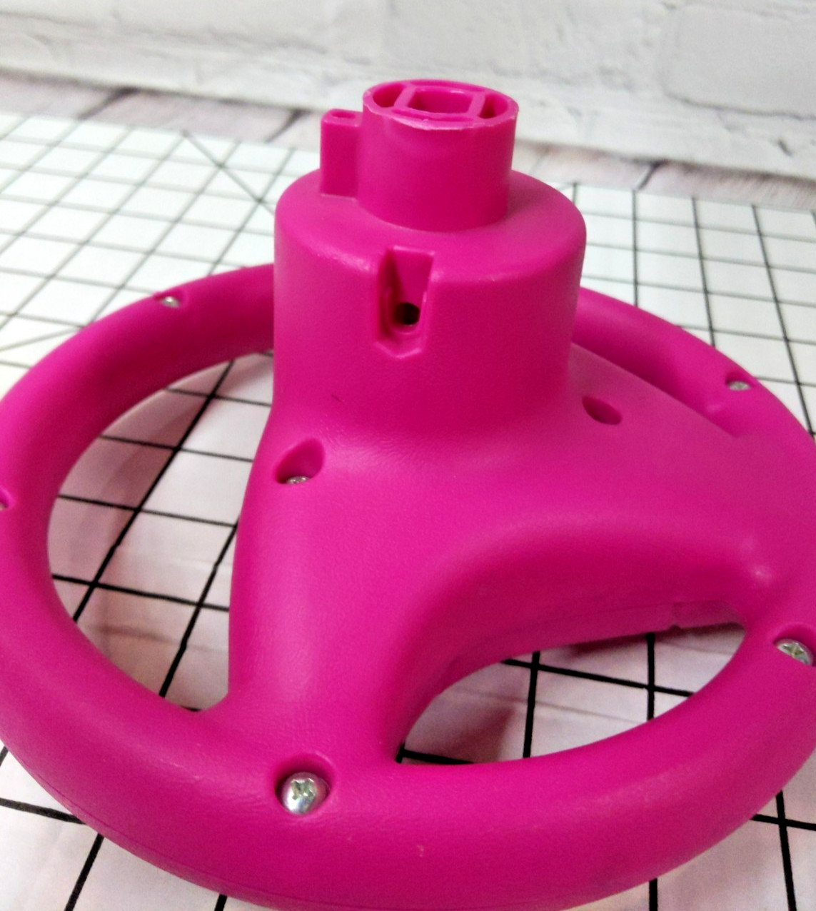 Genuine Kid Trax Corvette Steering Wheel Replacement- Pink with Racing Sticker