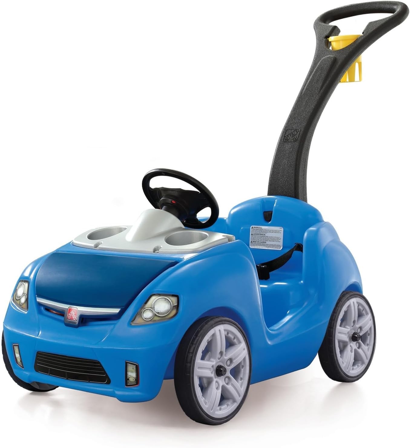 Durable Step2 Whisper Ride II Toddler Push Car with Adjustable Seat Belt, Blue