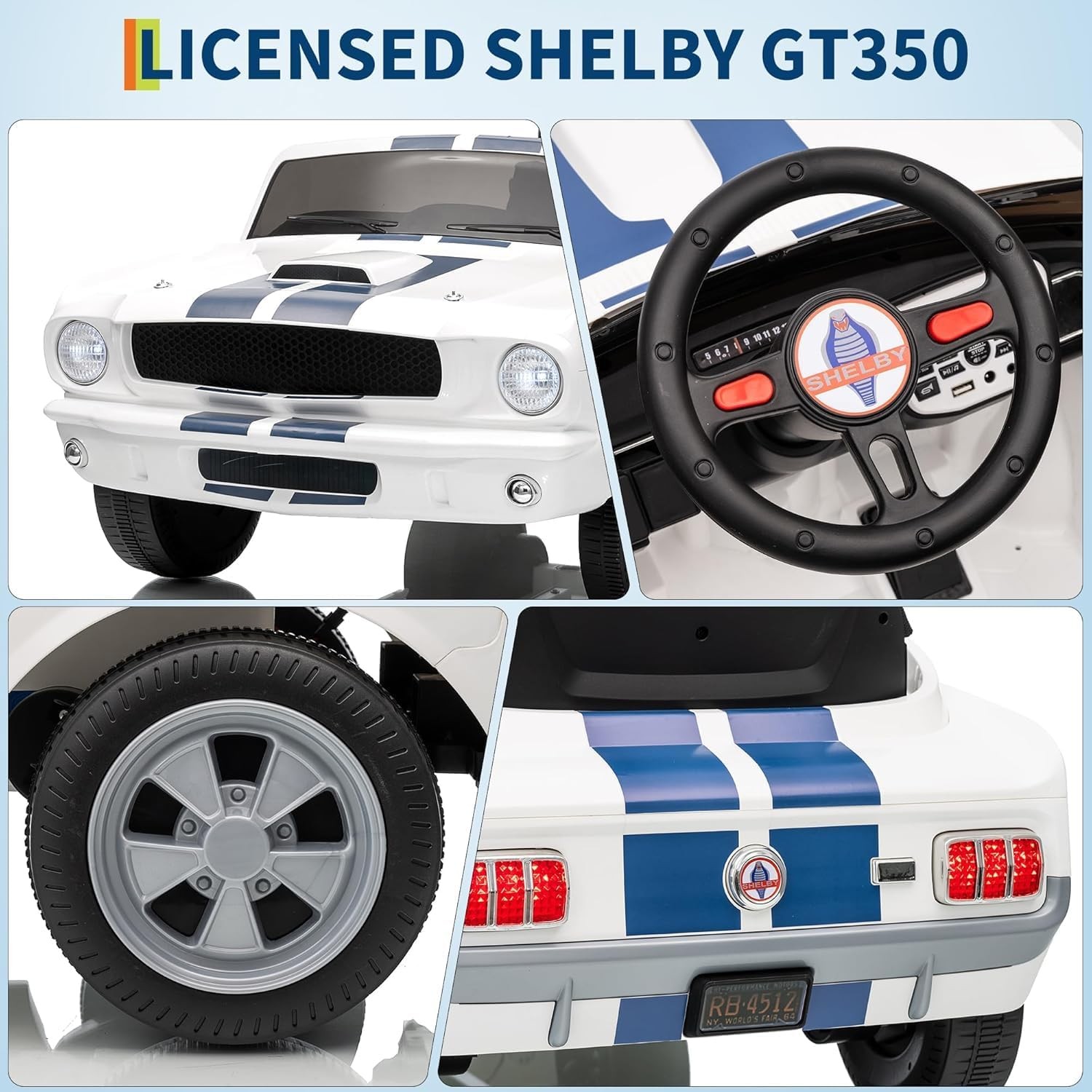 Licensed 24V Ride on Toy Electric Car with Remote Remote MP3 LED for Kids 3-8Yrs