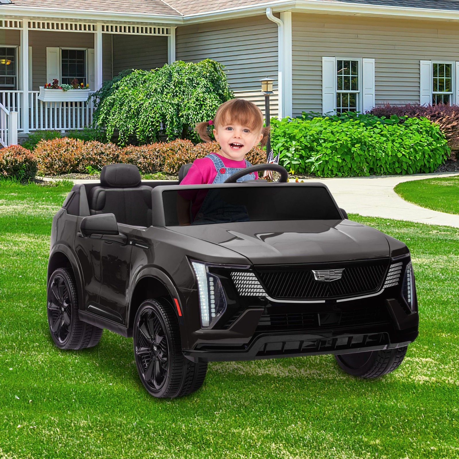 24V Licensed Cadillac 2-Seater Ride On Car For Child Kids Electric Car w/ Music