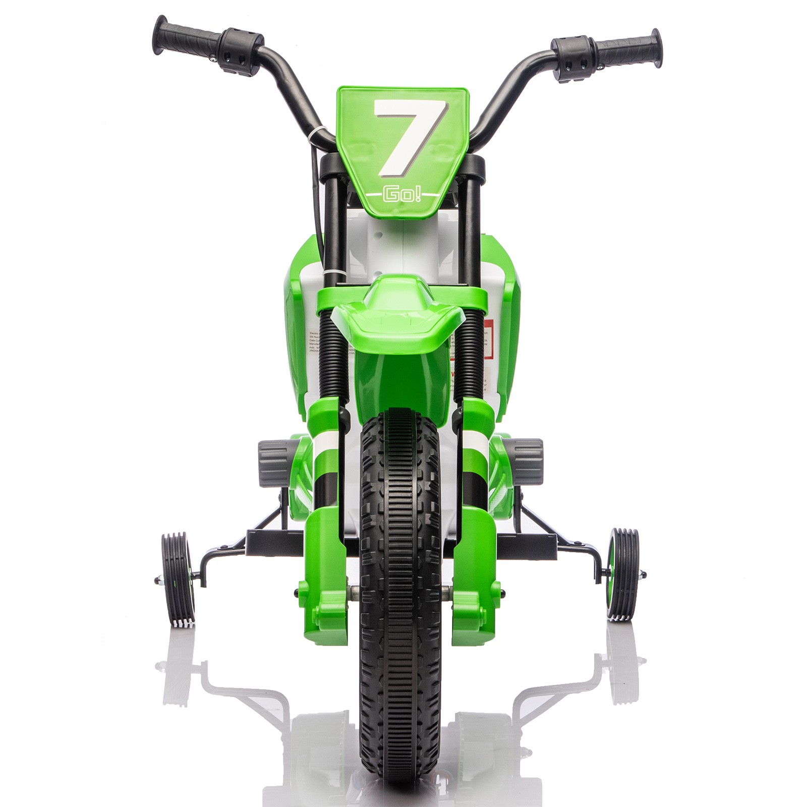 12V Kids Ride On Motorbike Motorcycle Dirt Bike with Music,Training Wheels Green