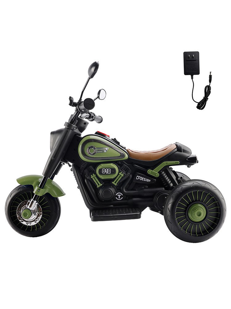 3Wheel 6V Kid Ride On Motorcycle Electric Toy With Colorful Light Music Green