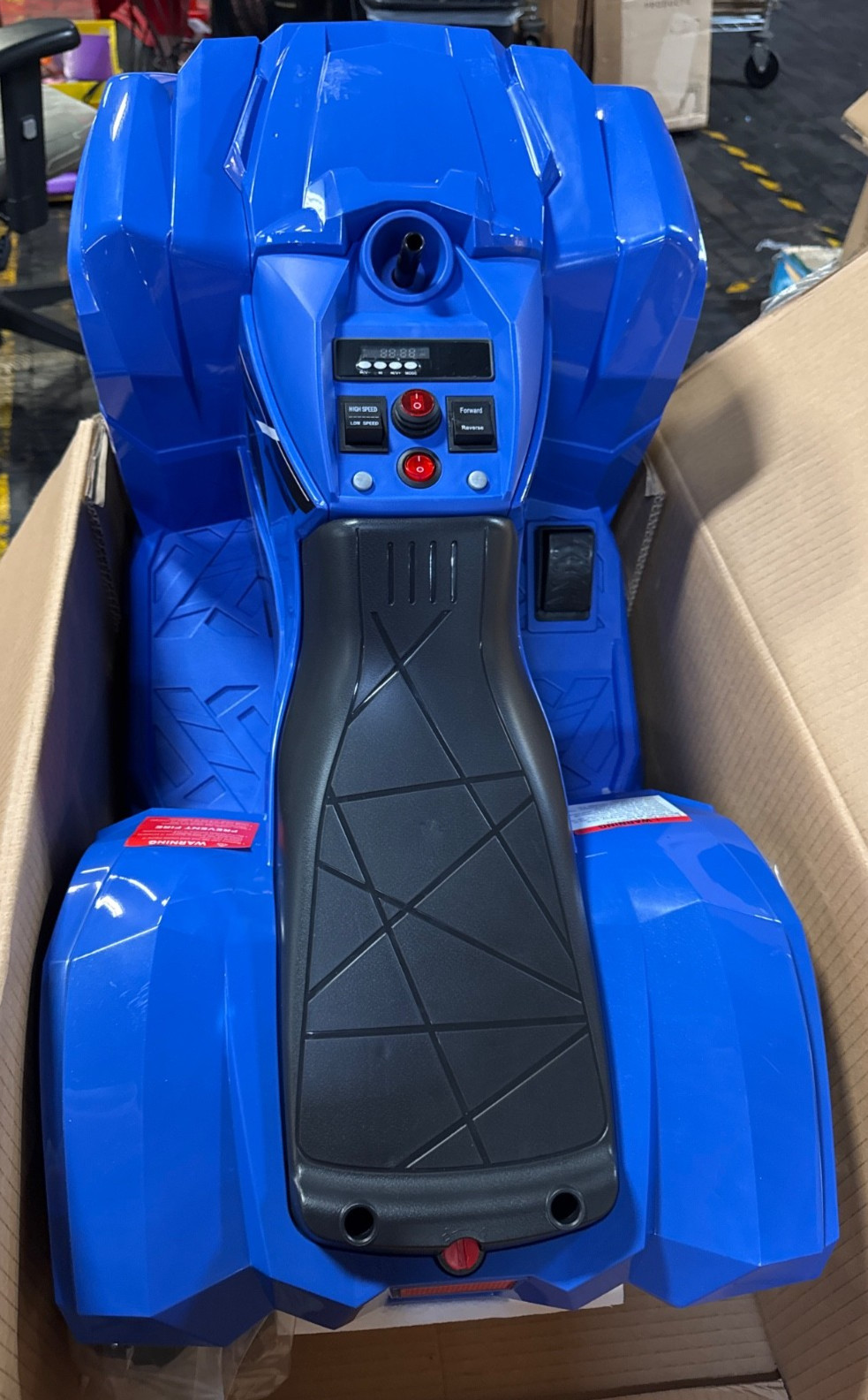 BCP 12V Kids Ride-On 4-W Quad ATV Car w/ 2.4mph Max, Bluetooth, Headlights, Blue