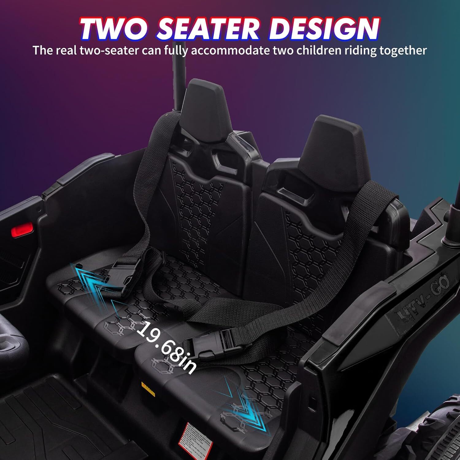 24V Ride On Utv, 2 Seater Electric Truck With Sun Shade, 4WD Electric Car Toy